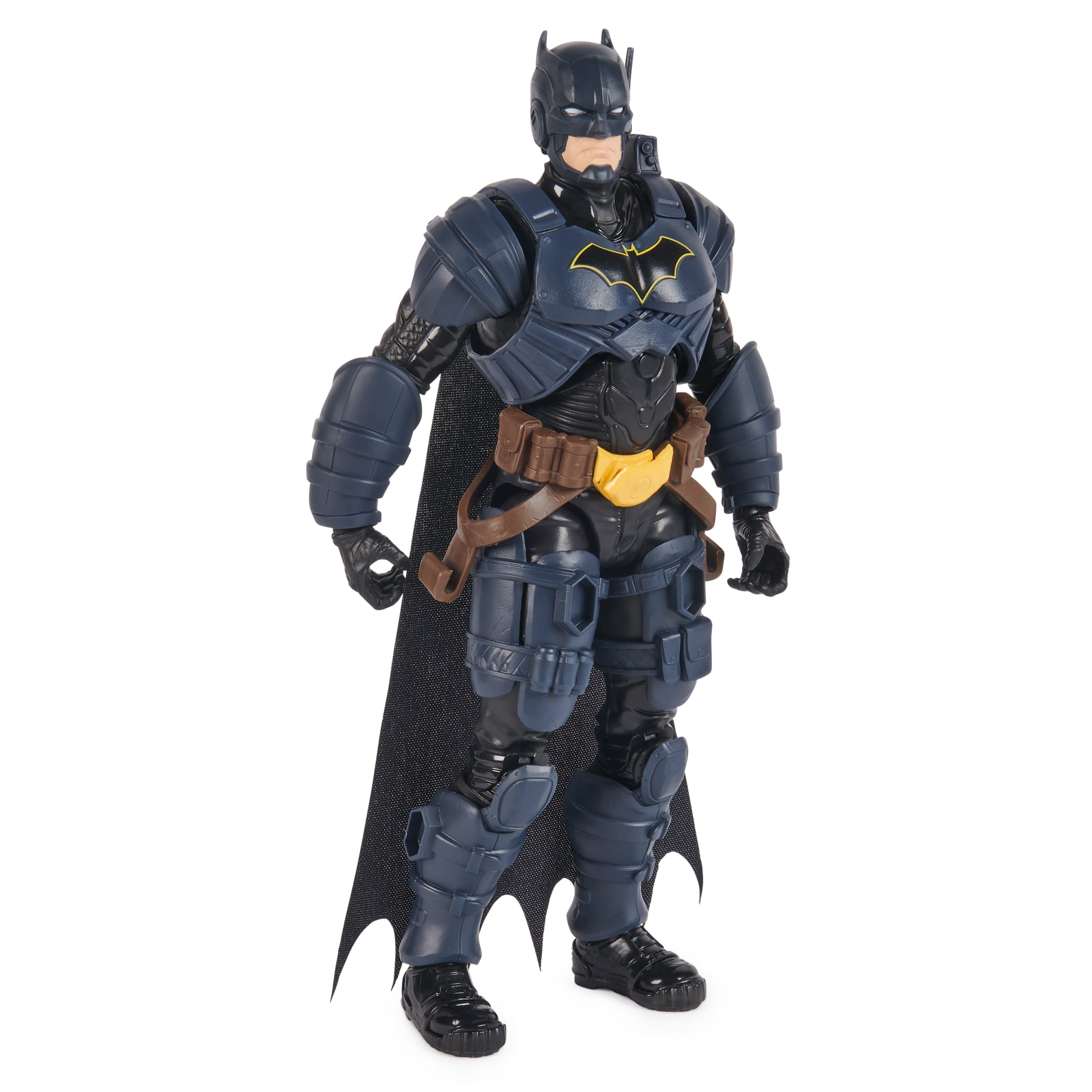 DC Comics, Batman Adventures, Batman Action Figure with 16 Armor Accessories, 17 Points of Articulation, 12-inch, Super Hero Kids Toy for Boys & Girls