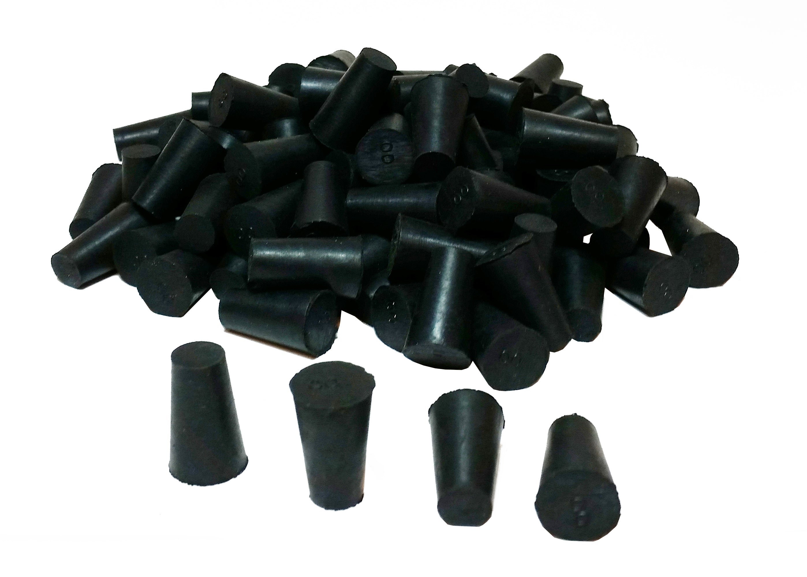 Stopper Rubber Black #00 Solid 1 pound