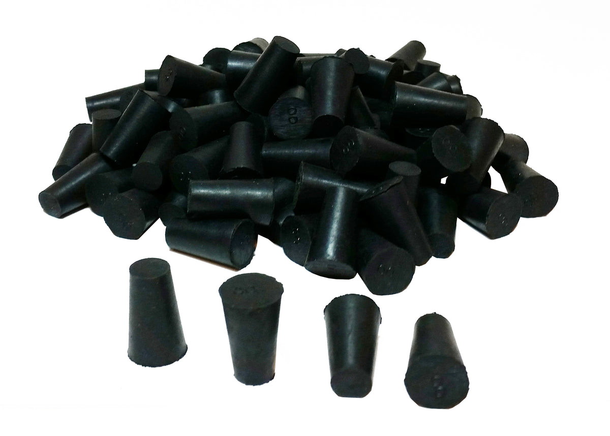 Rubber Stoppers, #00, Solid, Case of 10 Pounds