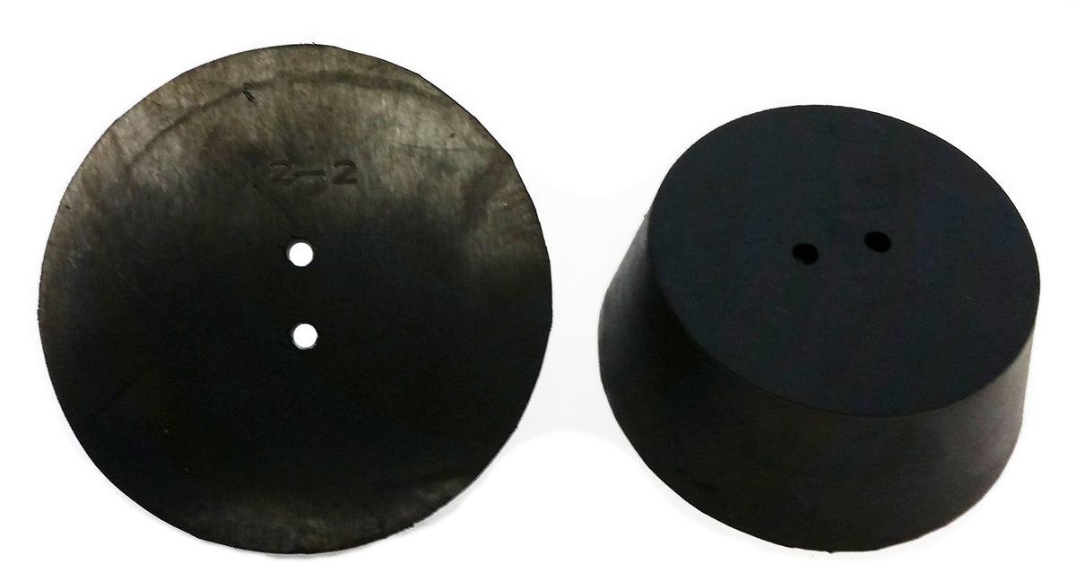 Rubber Stoppers, #12, 2-Hole, Case of 10 Pounds