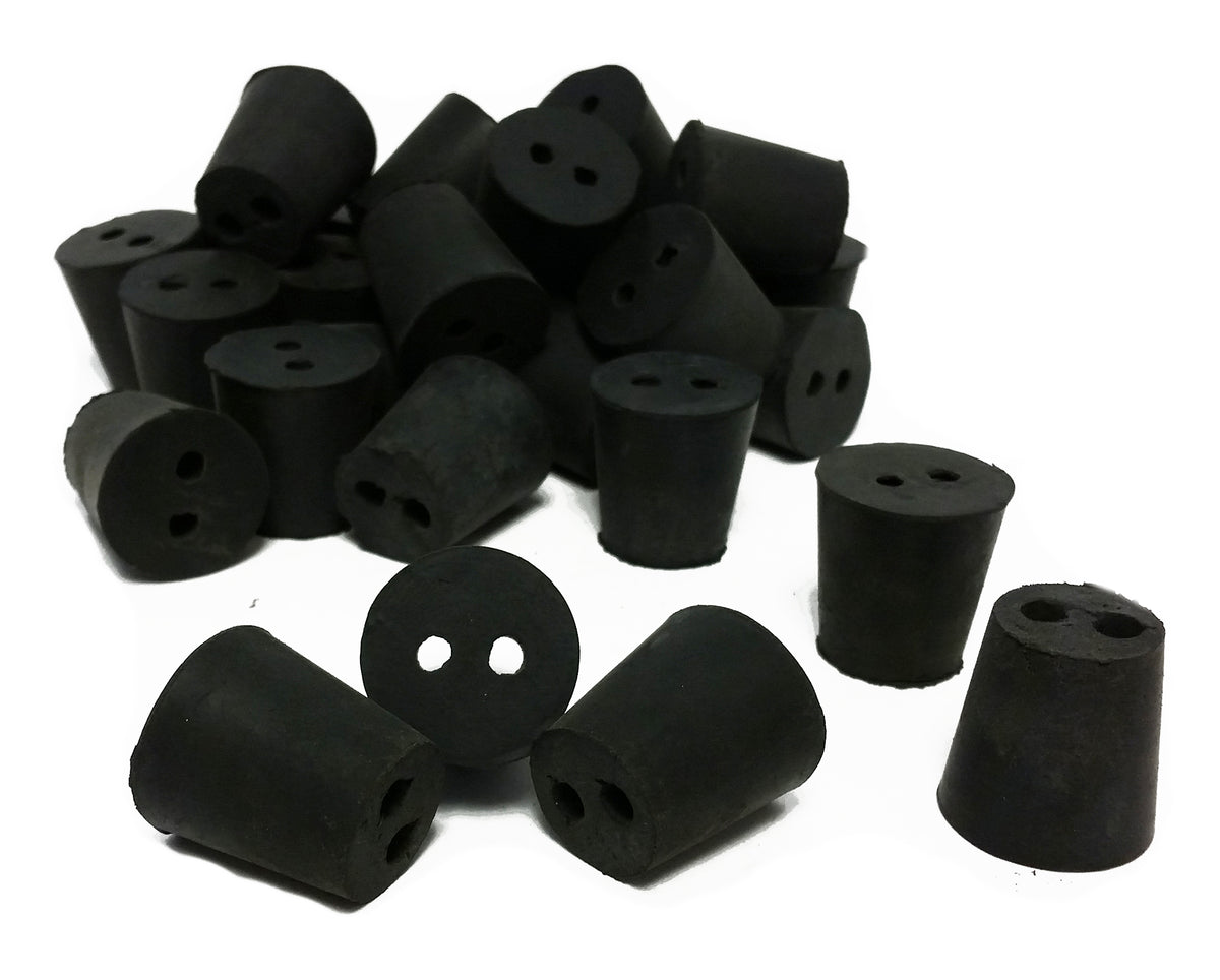 Rubber Stoppers, #3, 2-Hole, Case of 10 Pounds