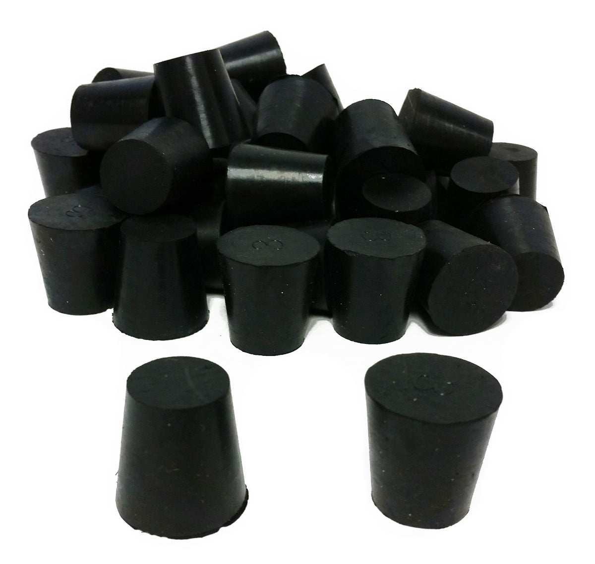 Rubber Stoppers, #3, Solid, Case of 10 Pounds