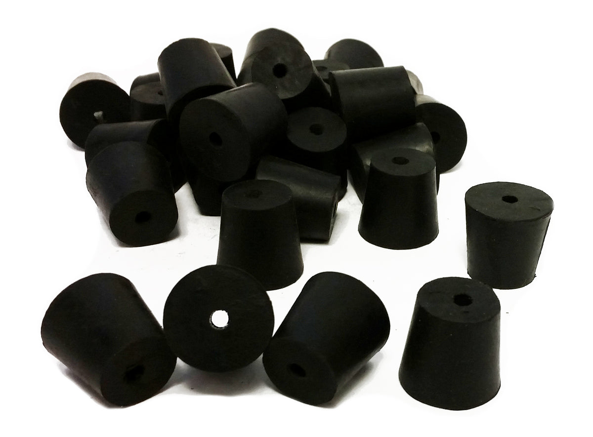Rubber Stoppers, #4, 1-Hole, Pack of 1 Pound