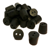 Rubber Stoppers, #4, 2-Hole, Case of 10 Pounds
