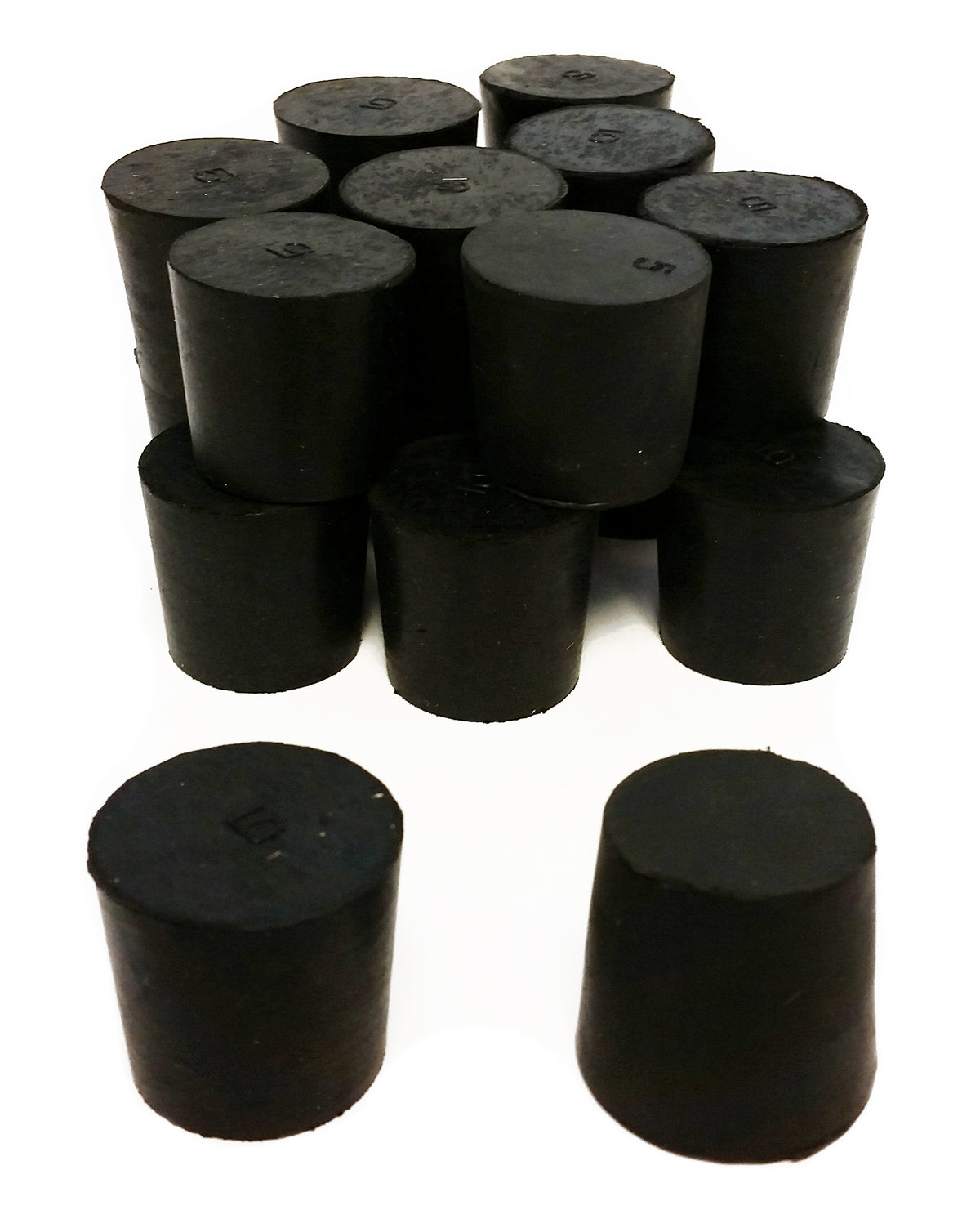 Rubber Stoppers, #5, Solid, Case of 10 Pounds