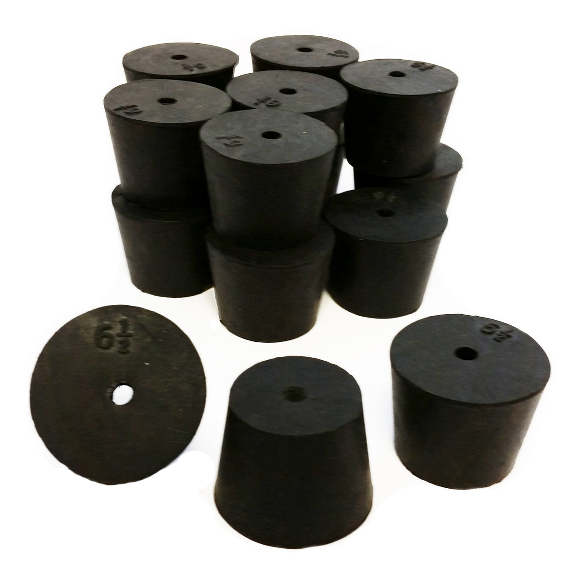 Rubber Stoppers, #6.5, 1-Hole