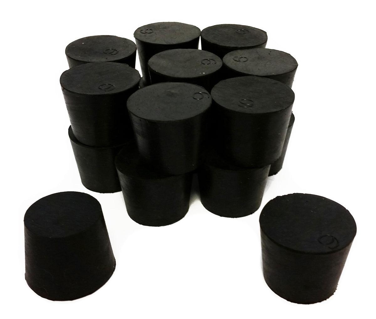 Rubber Stoppers, #6, 1-Hole, Case of 10 Pounds
