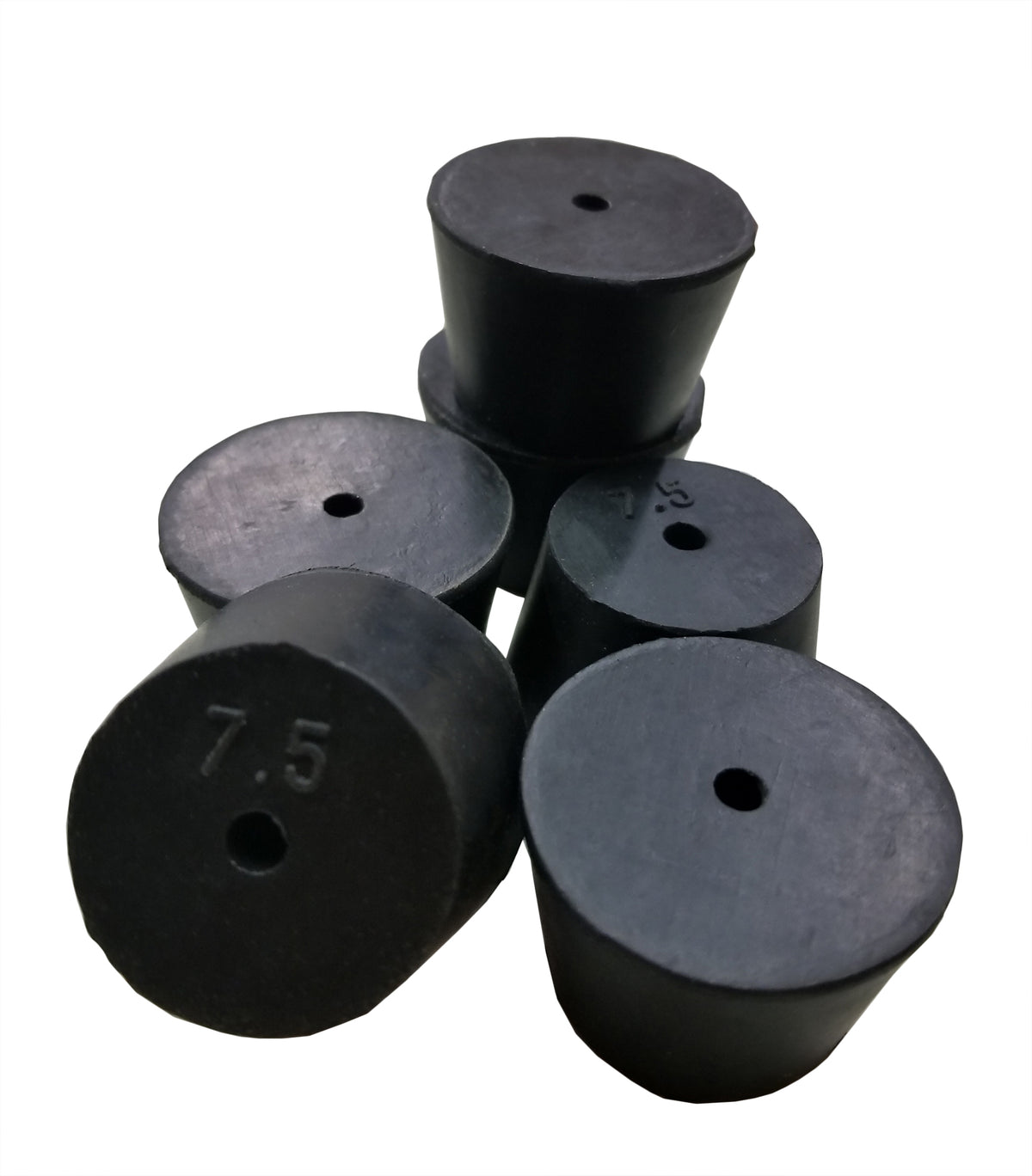 Rubber Stoppers, #7.5, 1-Hole, Pack of 1 Pound