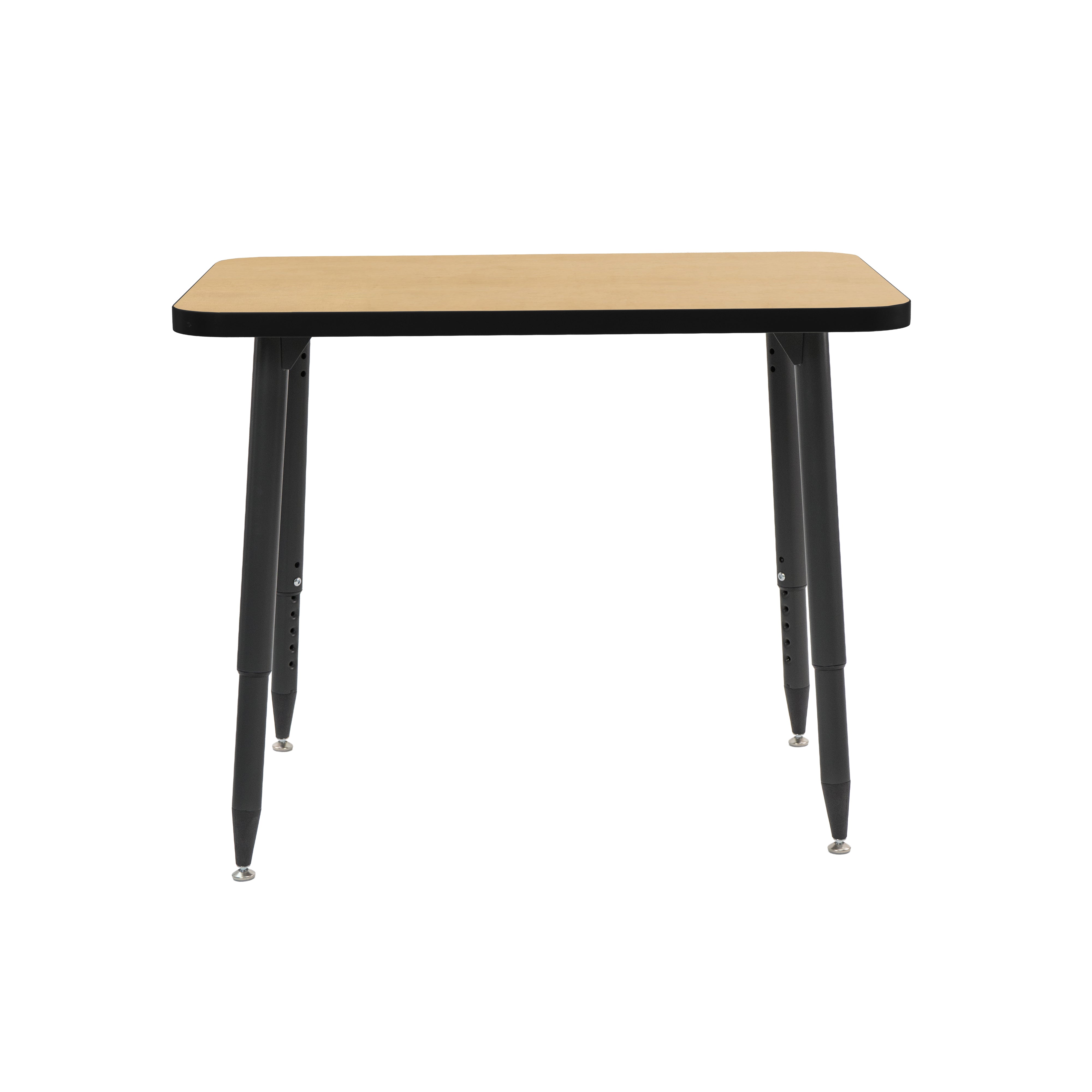 Adapte 24" x 36" Rectangle Thermofused Activity Table with Adjustable Tapered Legs - Maple/Black