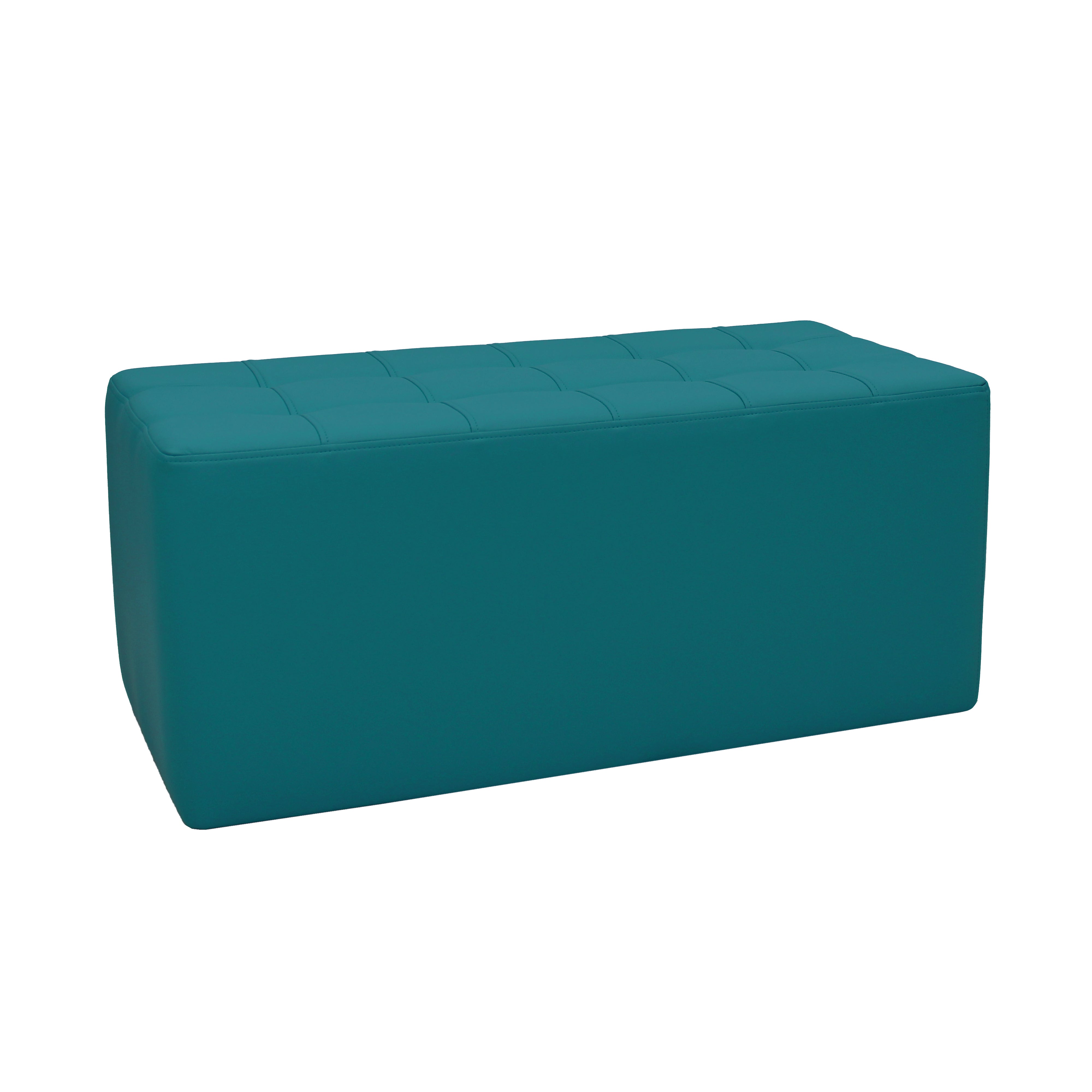 Tufted Rectangle Ottoman 16" Height - Teal