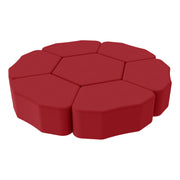 Pro Series Upholstered Bloom Ottoman 12" Height, 7-Piece - Crimson