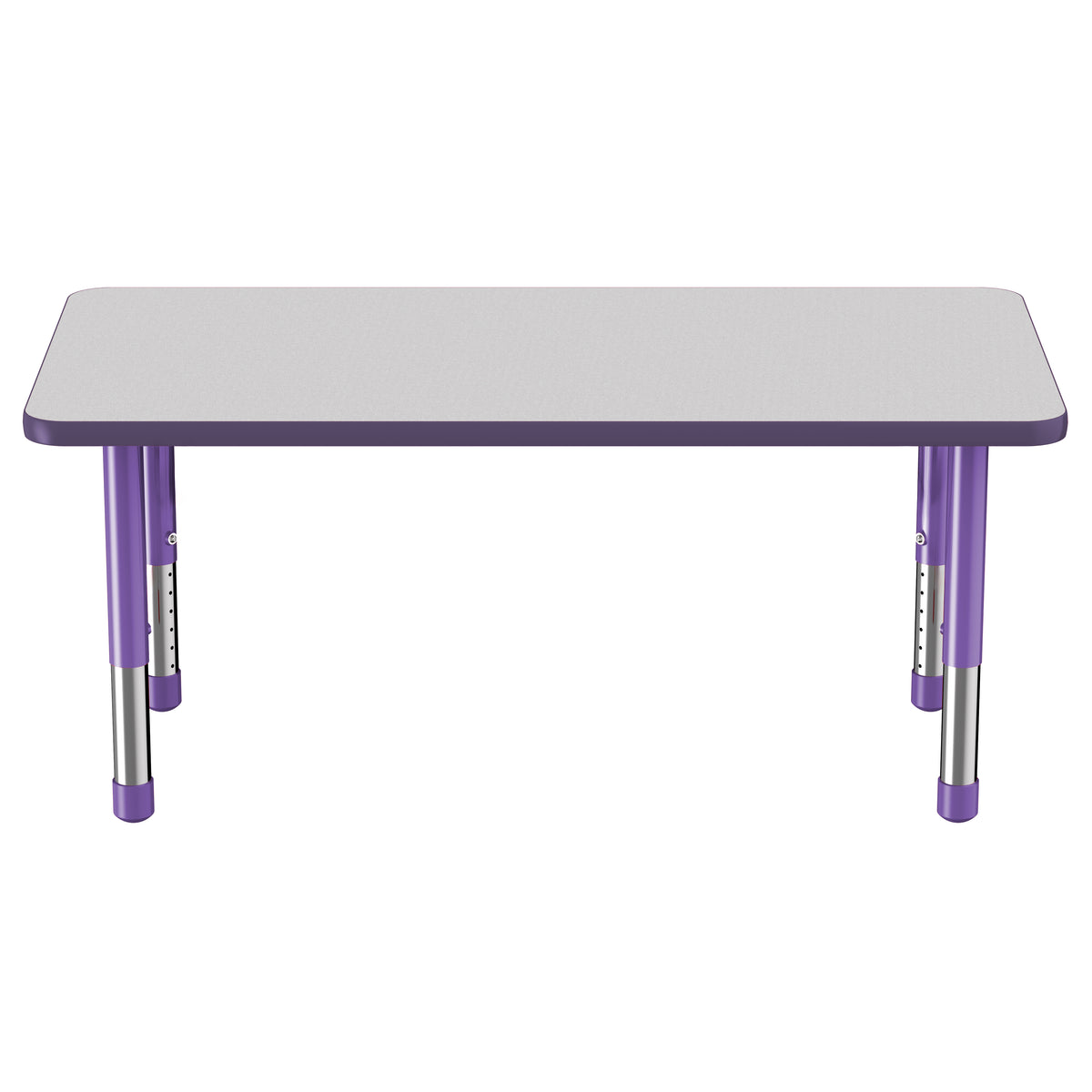 24" x 48" Rectangle T-Molding Activity Table with Adjustable Chunky Legs - Gray/Purple