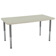 30" x 60" Rectangle La Madera Activity Table with Adjustable Super Legs - Asian Sand/Silver