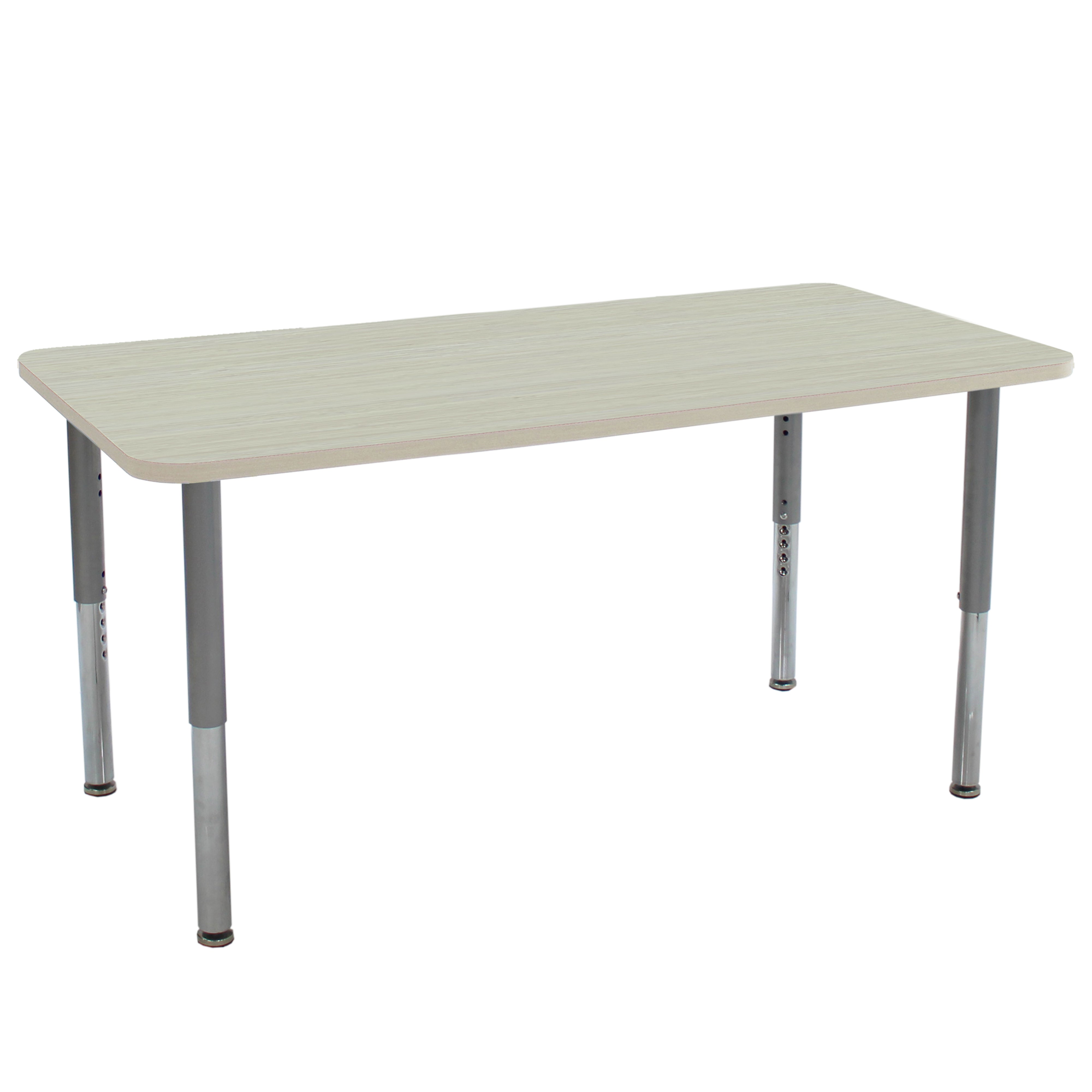 30" x 60" Rectangle La Madera Activity Table with Adjustable Super Legs - Asian Sand/Silver