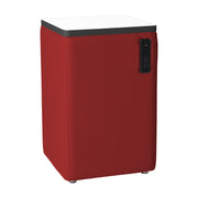 Pro Series Upholstered 18" x 18" Square Dry-Erase Ottoman Table with Tech Panel 28" Height - Crimson/Whiteboard