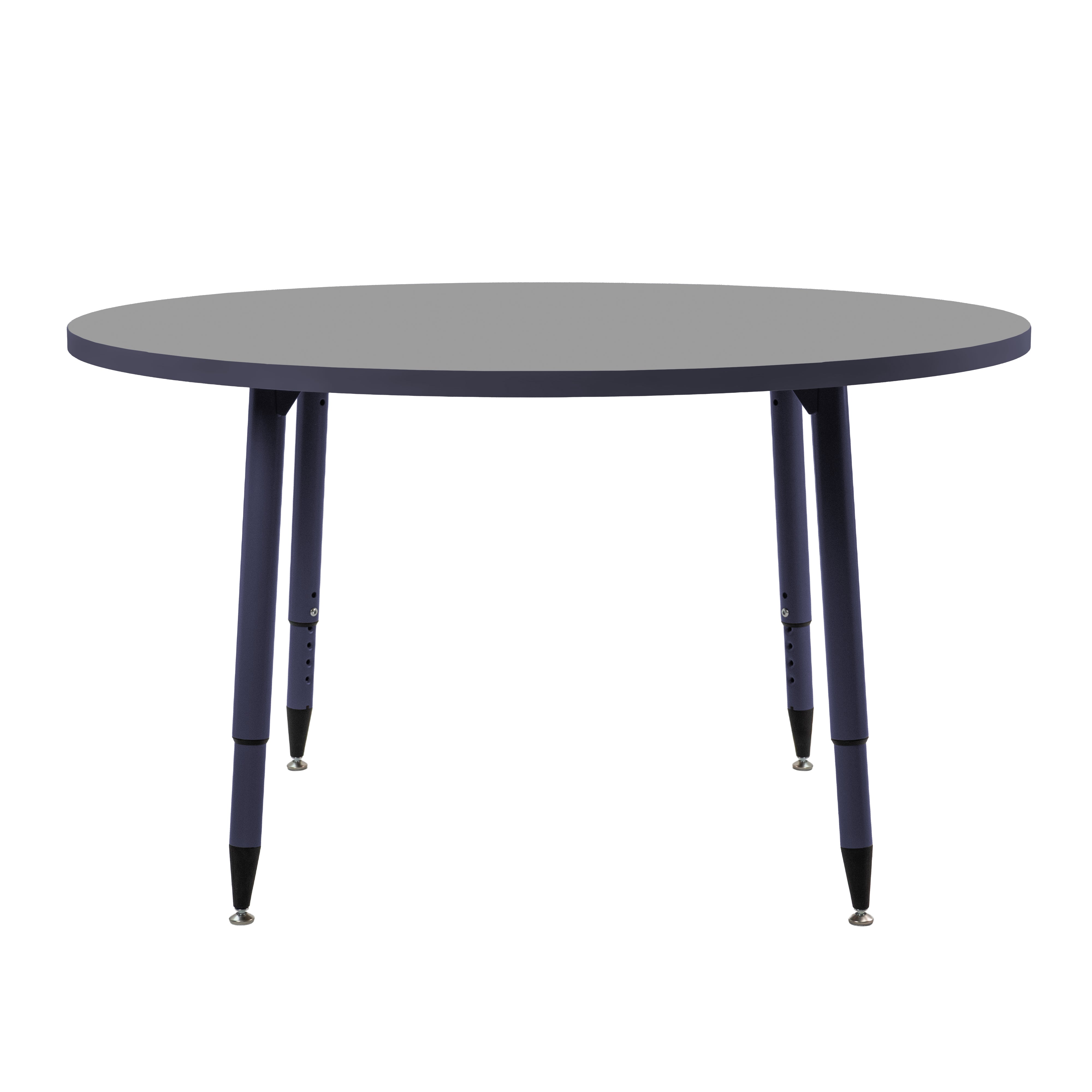 Adapte 48" Round Thermofused Activity Table with Adjustable Tapered Legs - North Sea/Navy