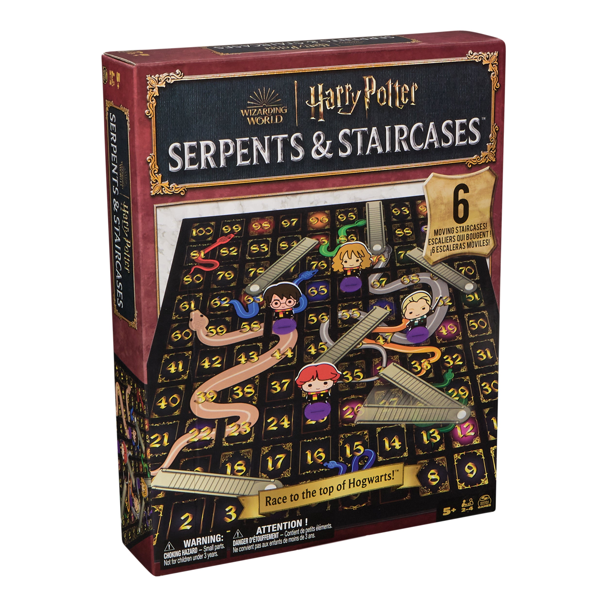 Spin Master Games, Wizarding World of Harry Potter Serpents & Staircases Classic Game, Harry Potter Game for Muggles, for Kids & Family, 1-4 Players, for Ages 5 & Up