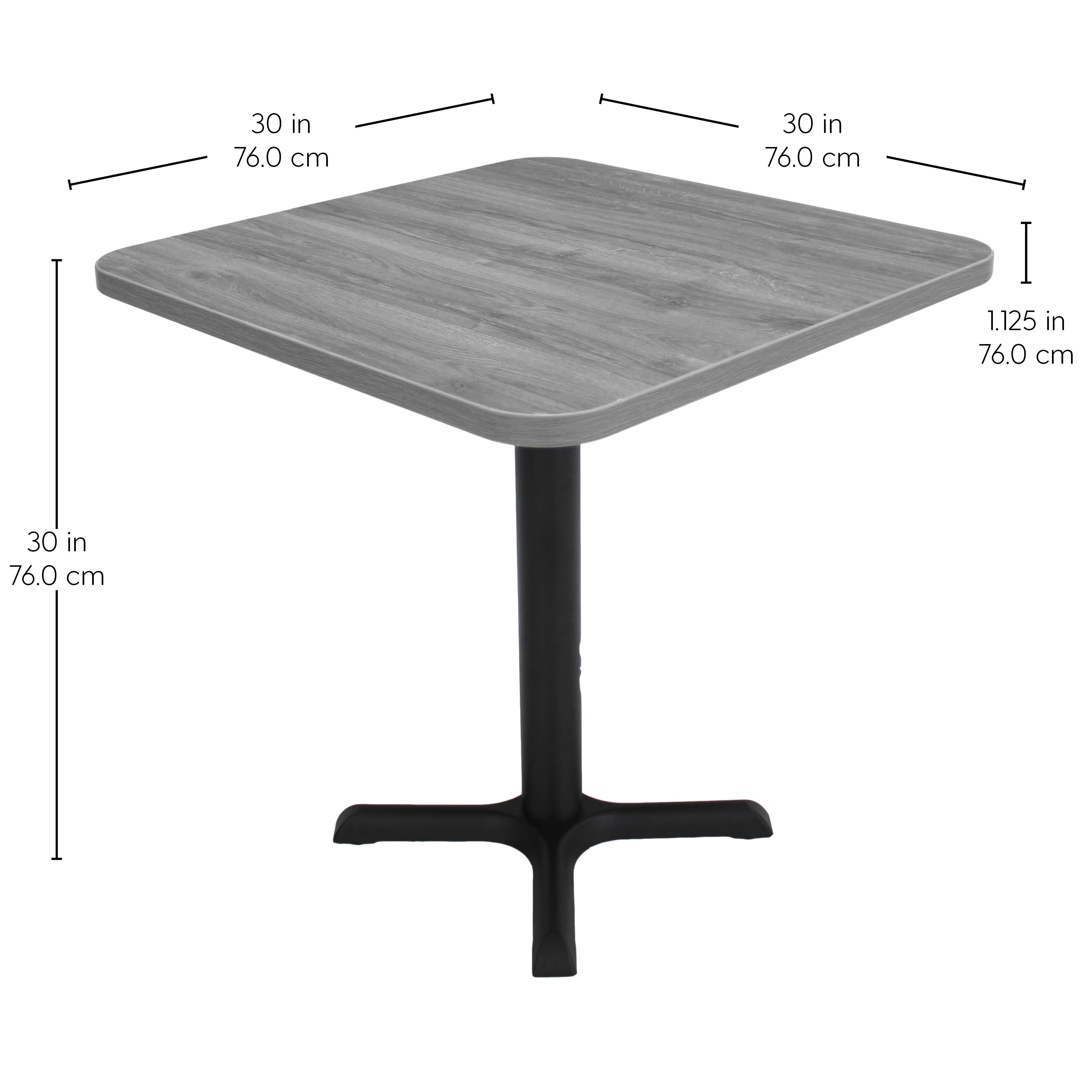 30" x 30" Square Cafe Bistro Table - Light Gray Wood/Black