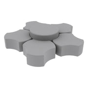Pro Series Upholstered Spoke Ottoman, 6-Piece Set - Gray