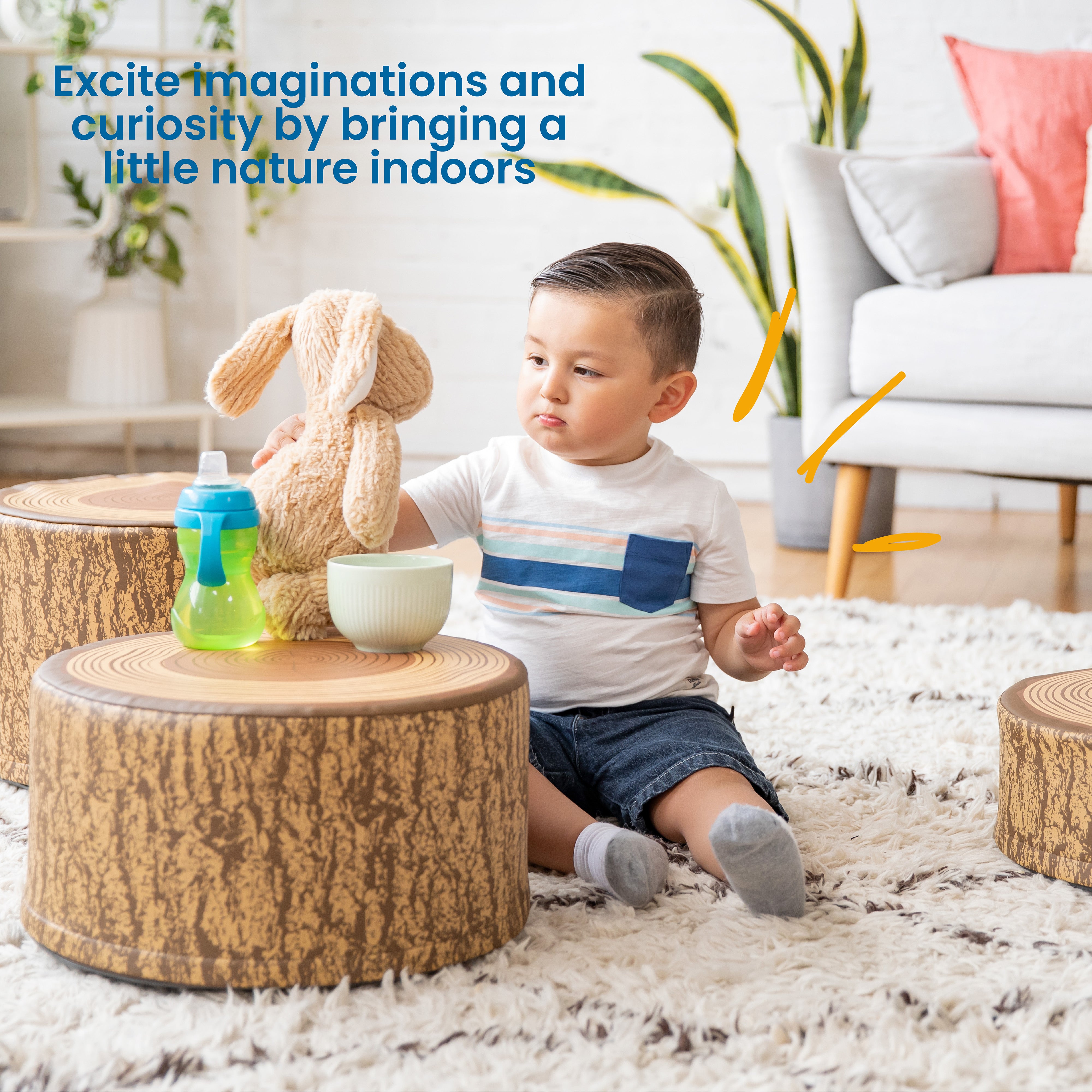 SoftZone Tree Stump Stool Set 3-Piece