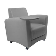 Pro Series Upholstered Common Area Chair with Tablet - Slate Gray Crosshatch/Cosmic Strandz