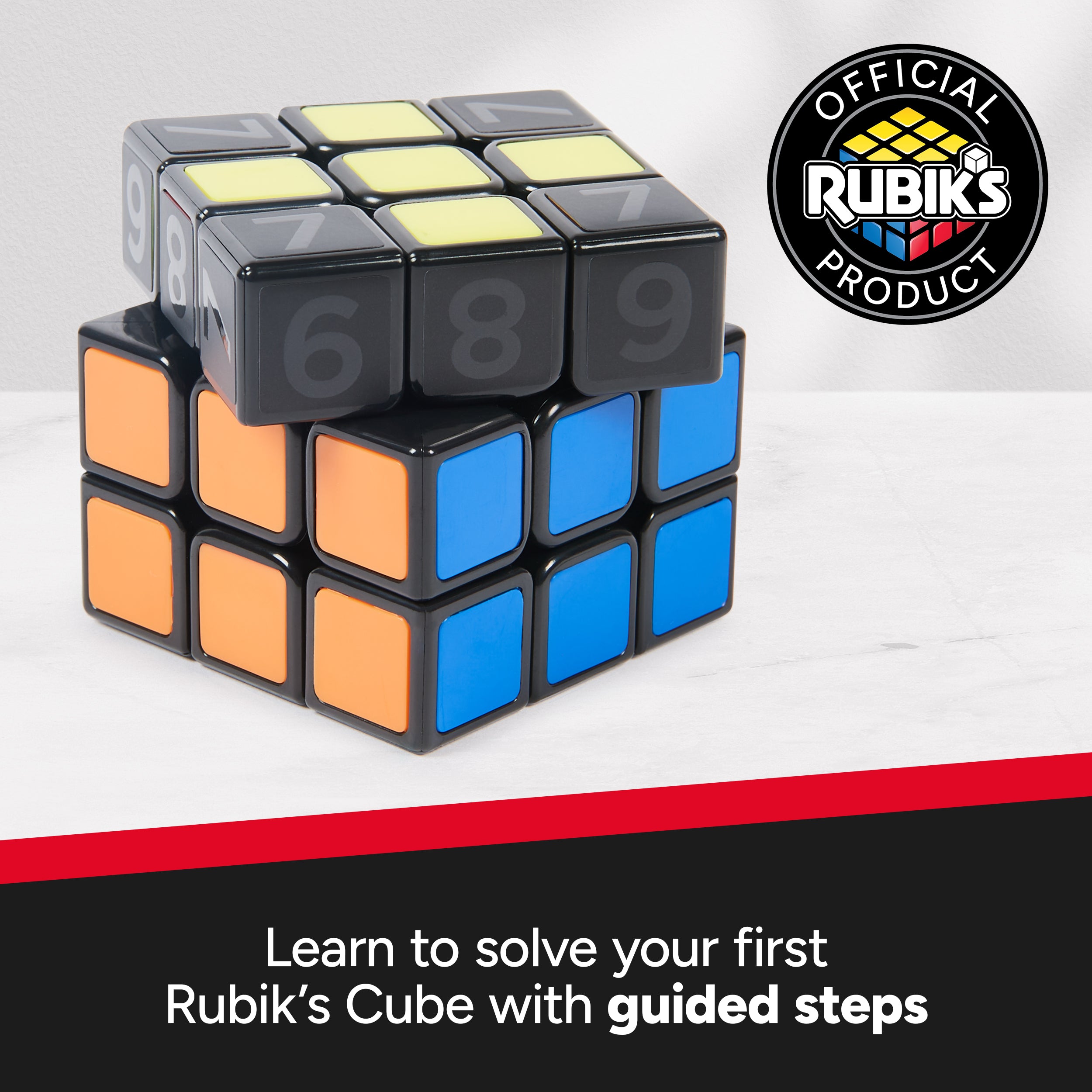 Rubik’s Cube, Coach Cube, Learn to Solve 3x3 Cube with Stickers, Guide & Videos, Classic Color-Matching Puzzle, Problem-Solving Brain Teaser, for Adults, Teens, Kids for Ages 8 & Up