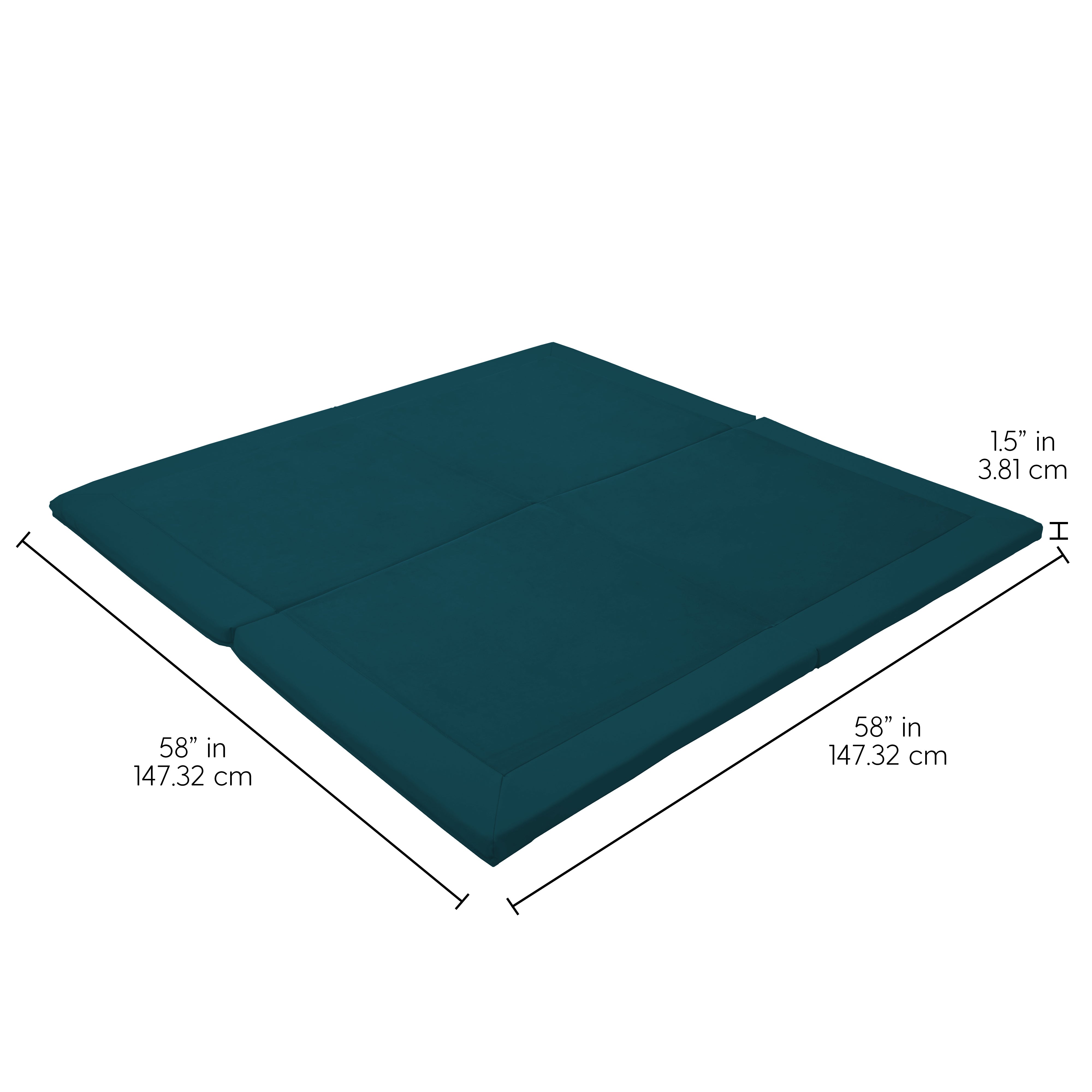 SoftScape Two-Texture Space Saver 4-Fold Toddler Activity Mat - Peacock