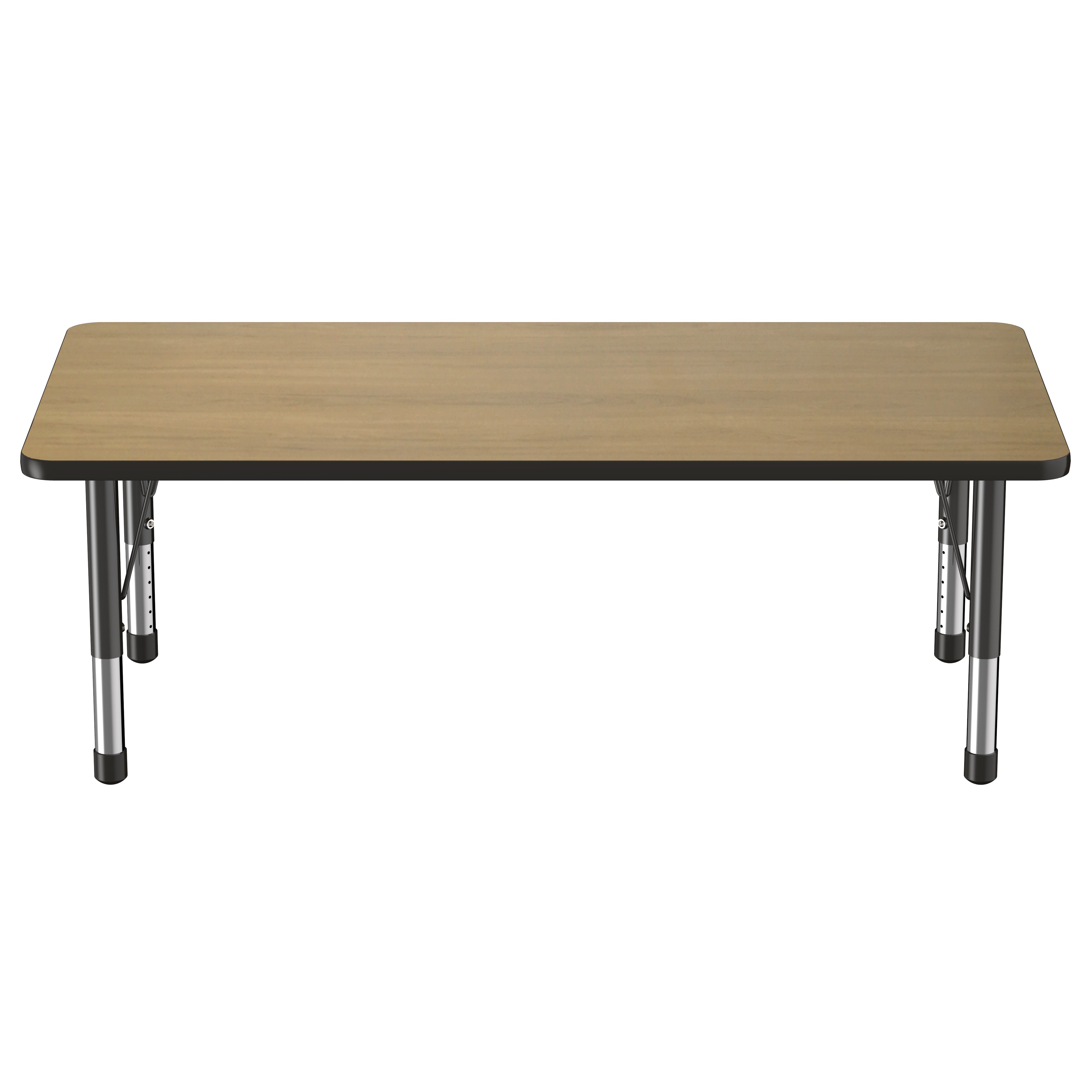 30" x 60" Rectangle T-Molding Activity Table with Adjustable Chunky Legs - Pasadena Oak/Black