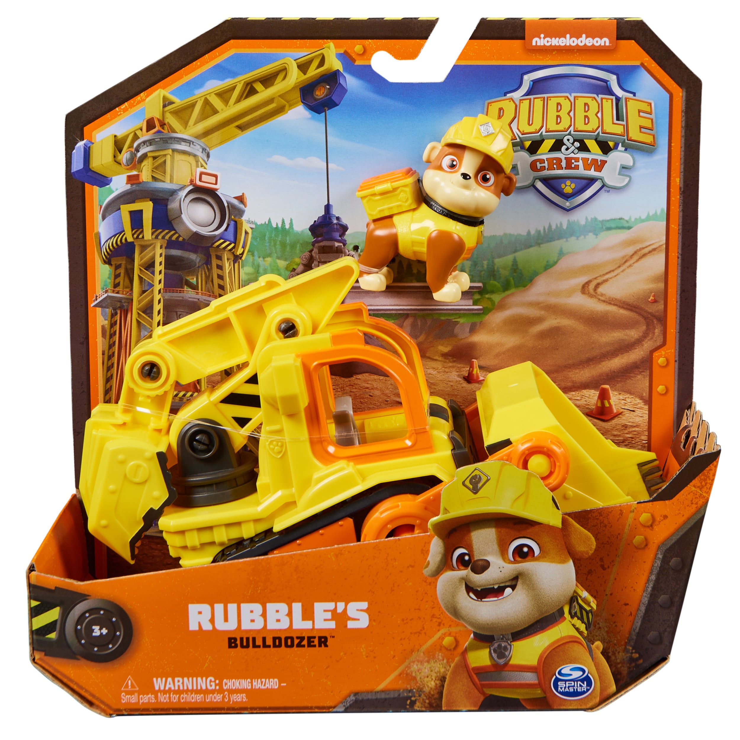 Rubble & Crew, Rubble’s Bulldozer Toy Truck with Movable Parts and a Collectible Action Figure, Kids Toys for Ages 3 and Up