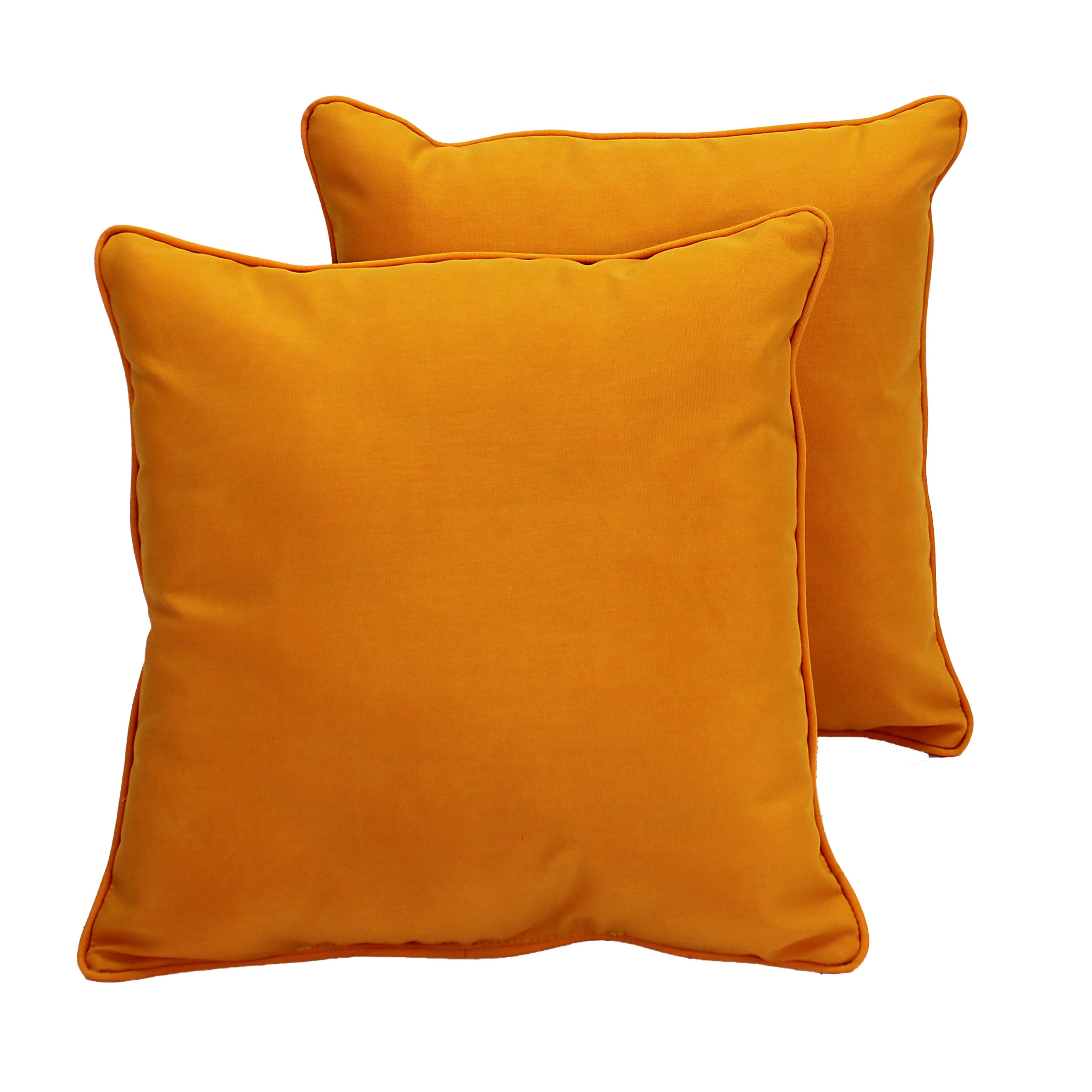Presidio 24" x 24" Square Indoor/Outdoor Pillow with Piping, 2-Piece - Marigold