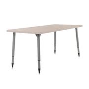Adapte 30" x 60" Rectangle Woodgrain Activity Table with Adjustable Tapered Legs - Asian Sand/Silver