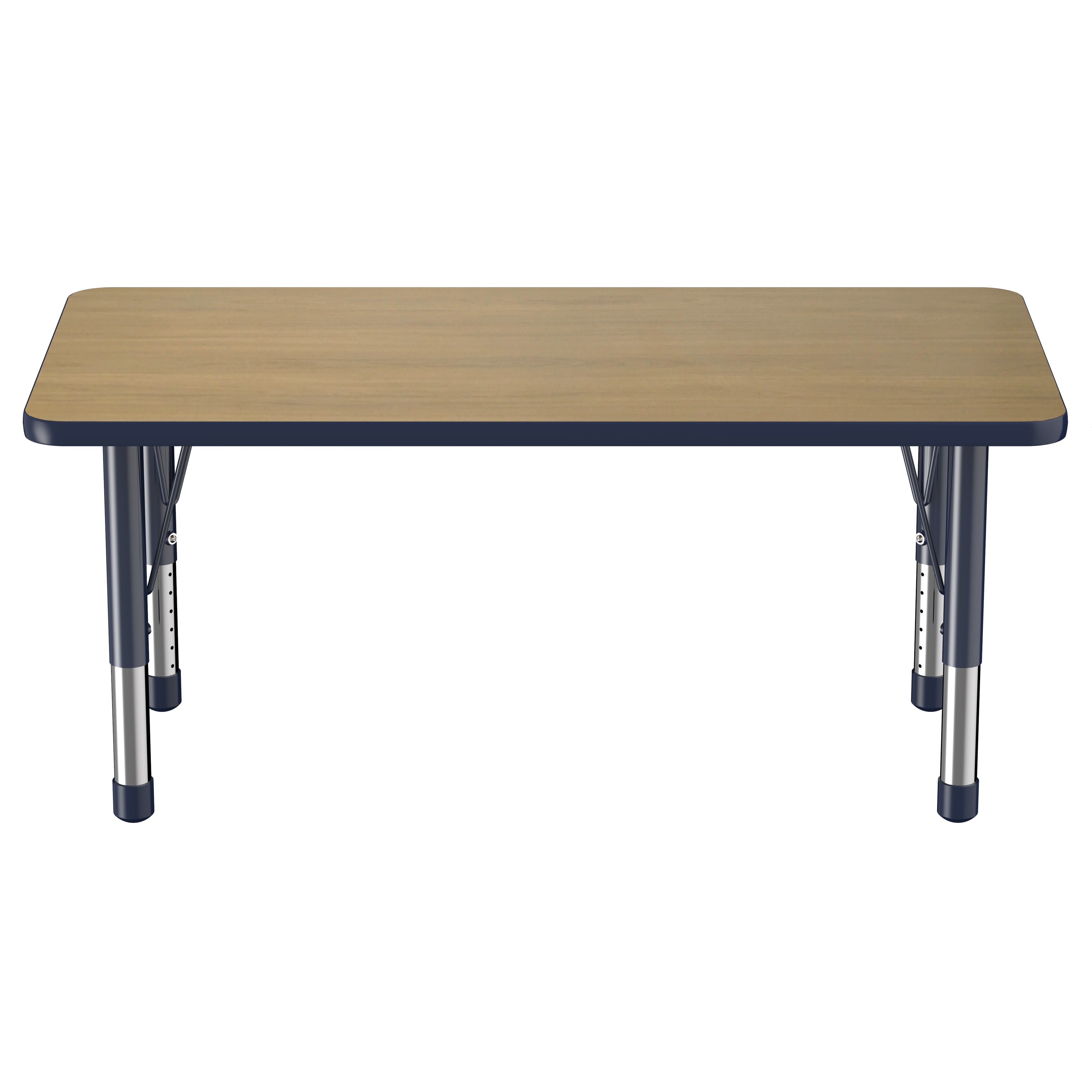 24" x 48" Rectangle T-Molding Activity Table with Adjustable Chunky Legs - Pasadena Oak/Navy