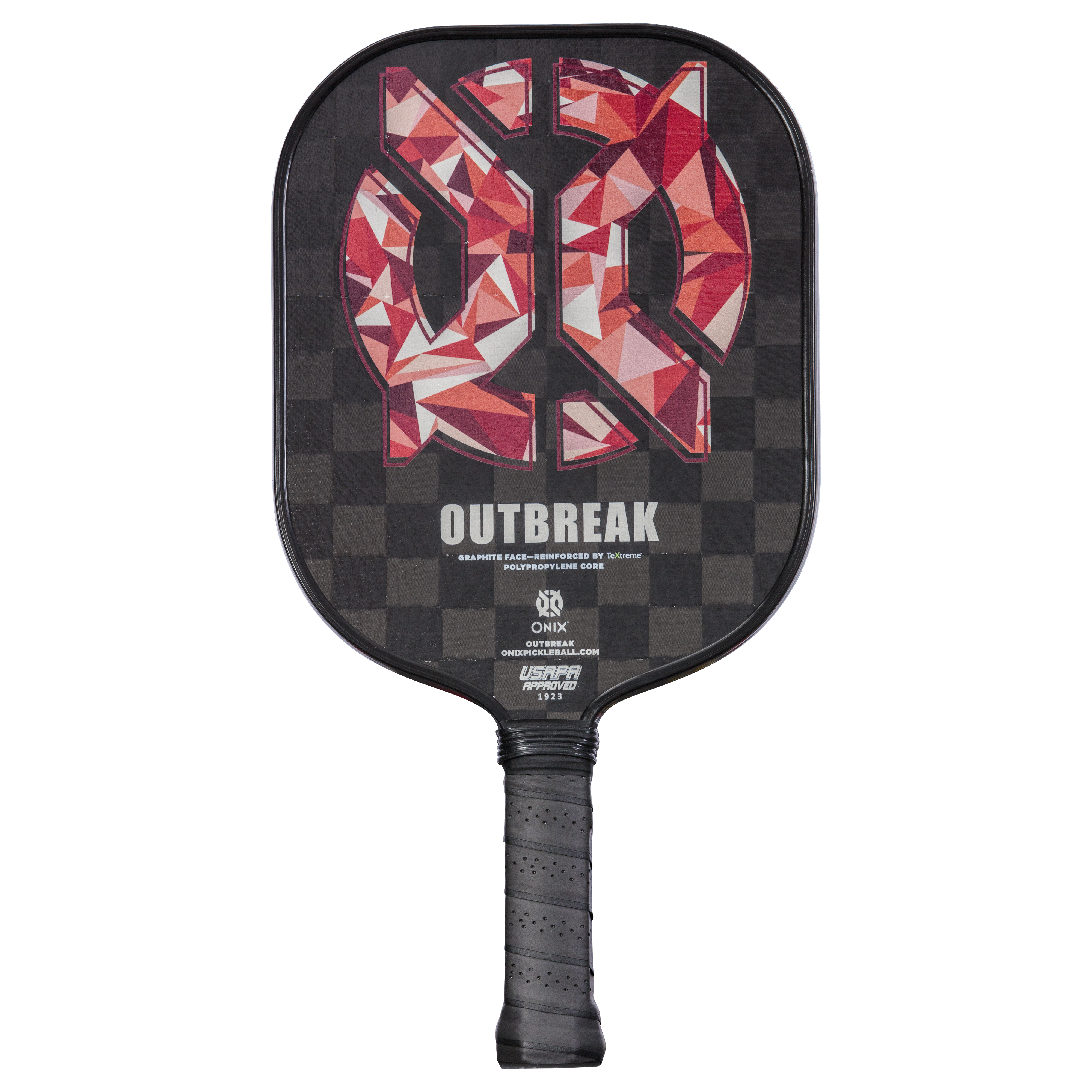 ONIX Outbreak Pickleball Paddle - Red - Reinforced by Woven Carbon Fiber for Greater Touch, Control and Durability