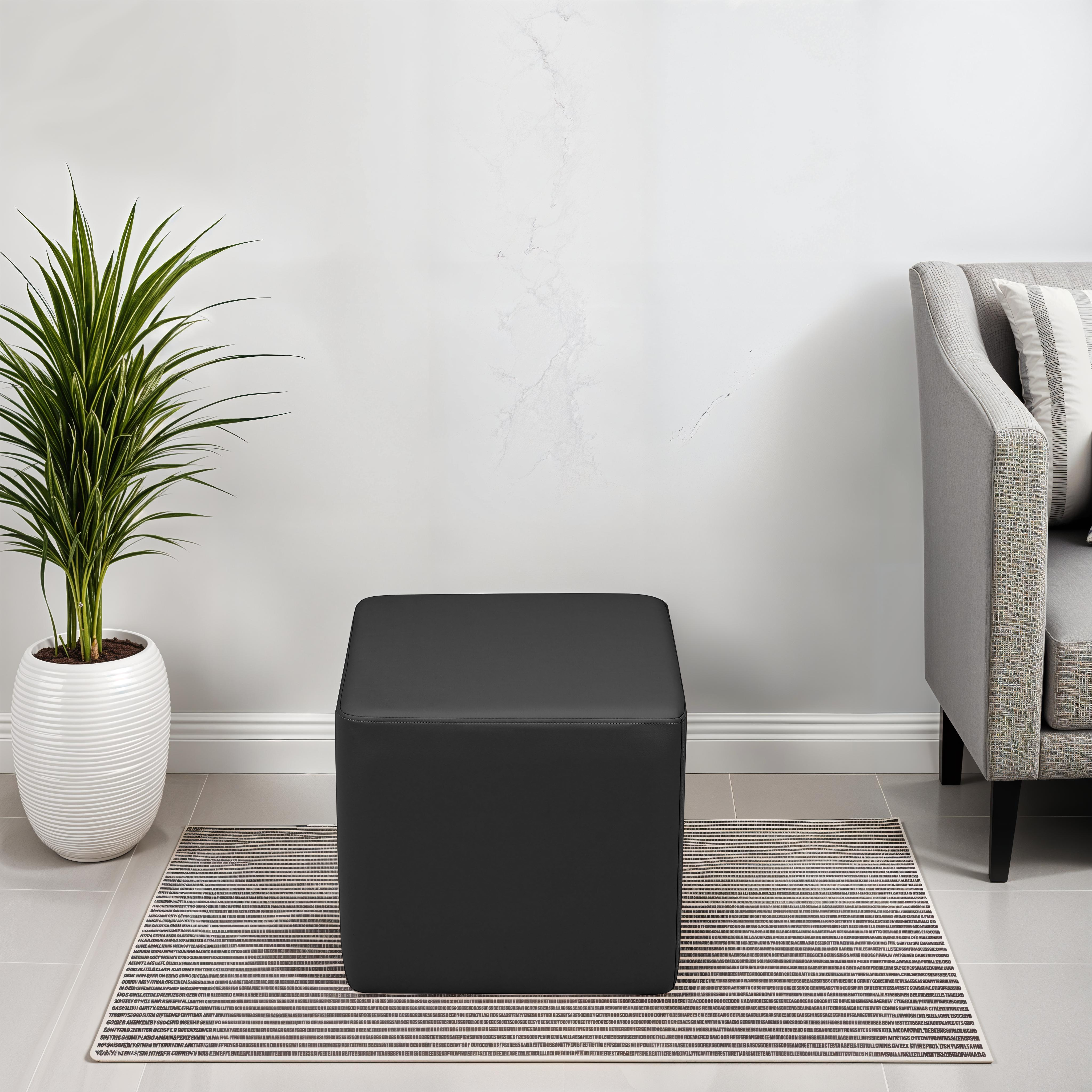 Pro Series Upholstered Square Ottoman 18" Height - Black