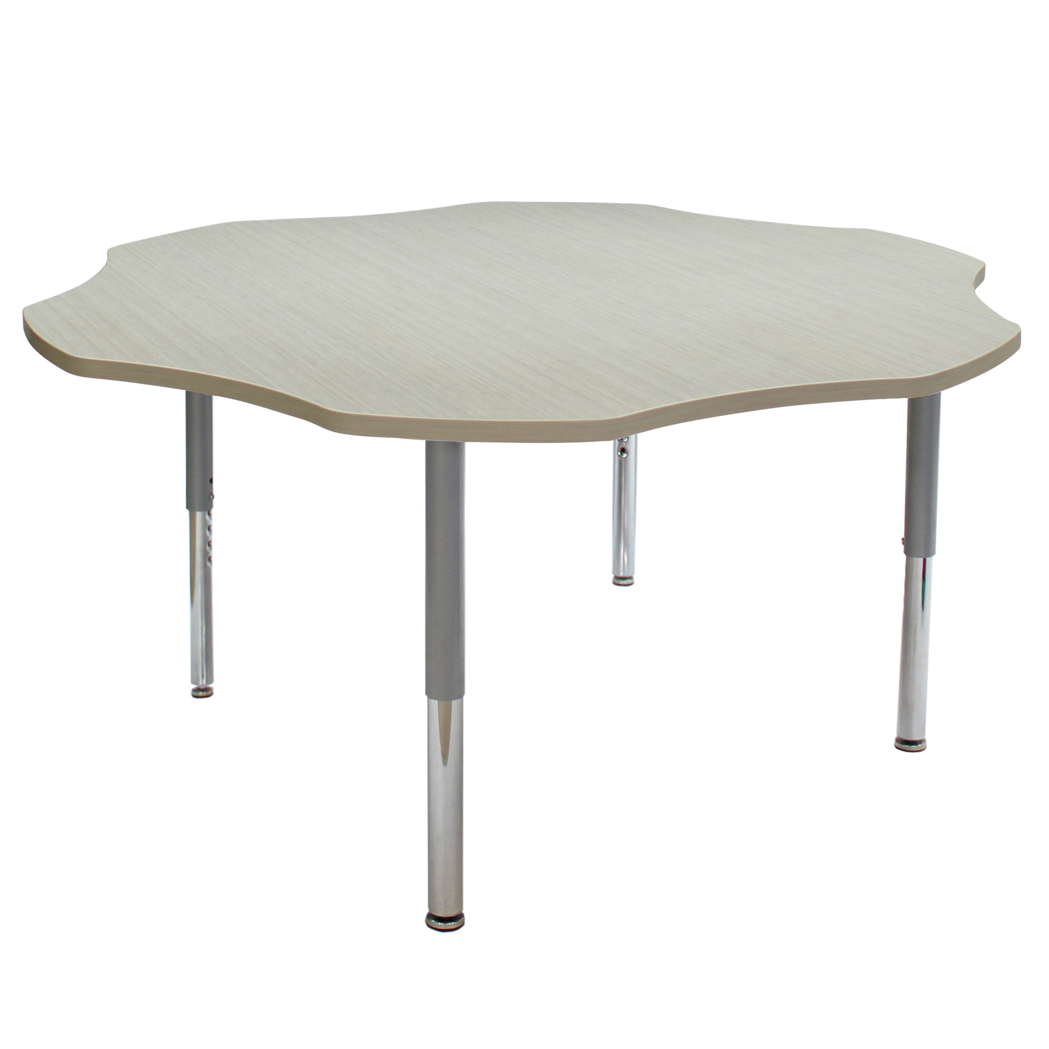 60" Flower La Madera Activity Table with Adjustable Super Legs - Asian Sand/Silver