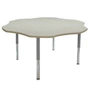 60" Flower La Madera Activity Table with Adjustable Super Legs - Asian Sand/Silver