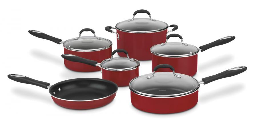 Advantage® 11 Piece Nonstick Cookware Set - Red