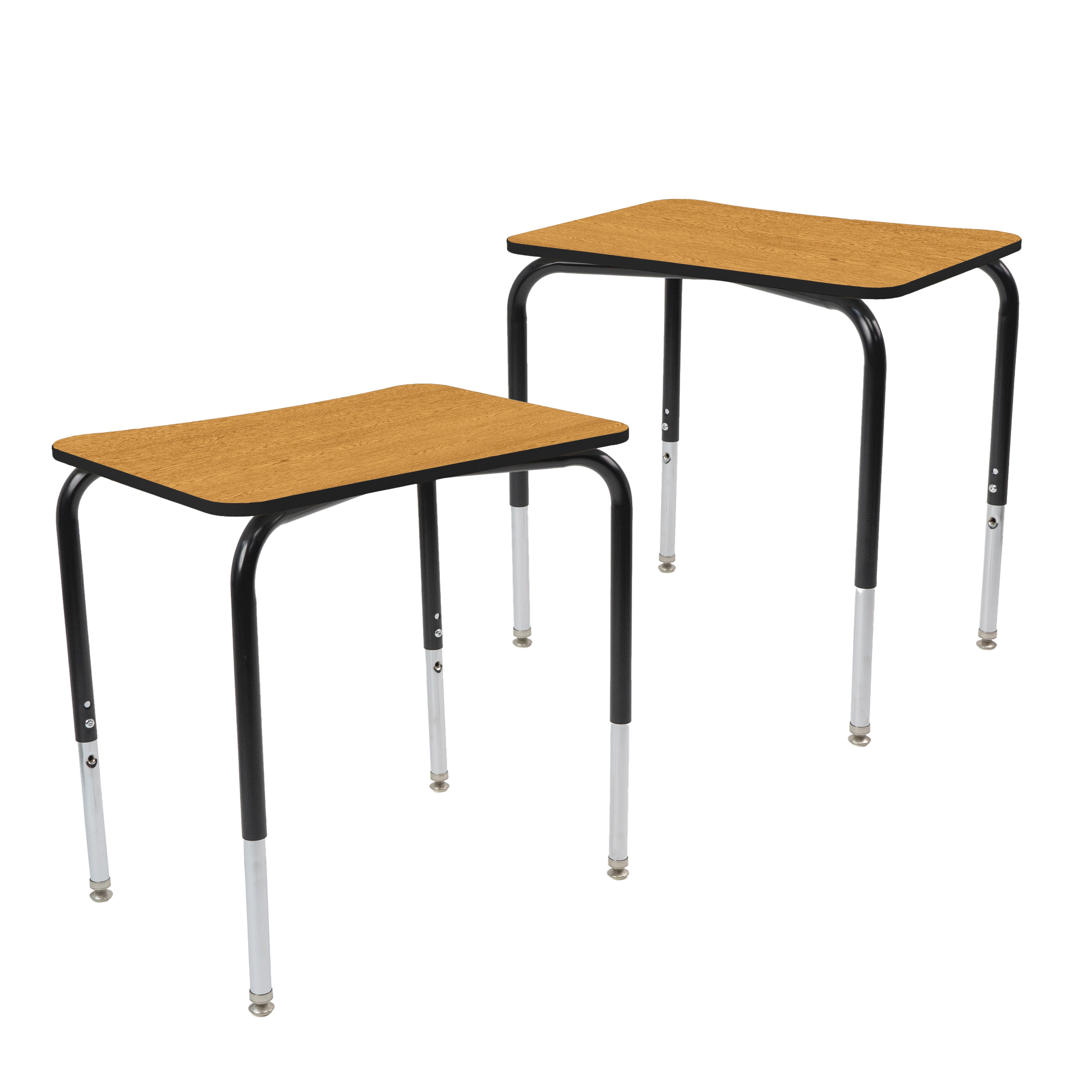 18" x 24" Belly Curve Open Front Desk, 2-pack - Oak/Black