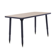 Adapte 24" x 48" Rectangle Thermofused Activity Table with Adjustable Tapered Legs - Asian Sand/Navy