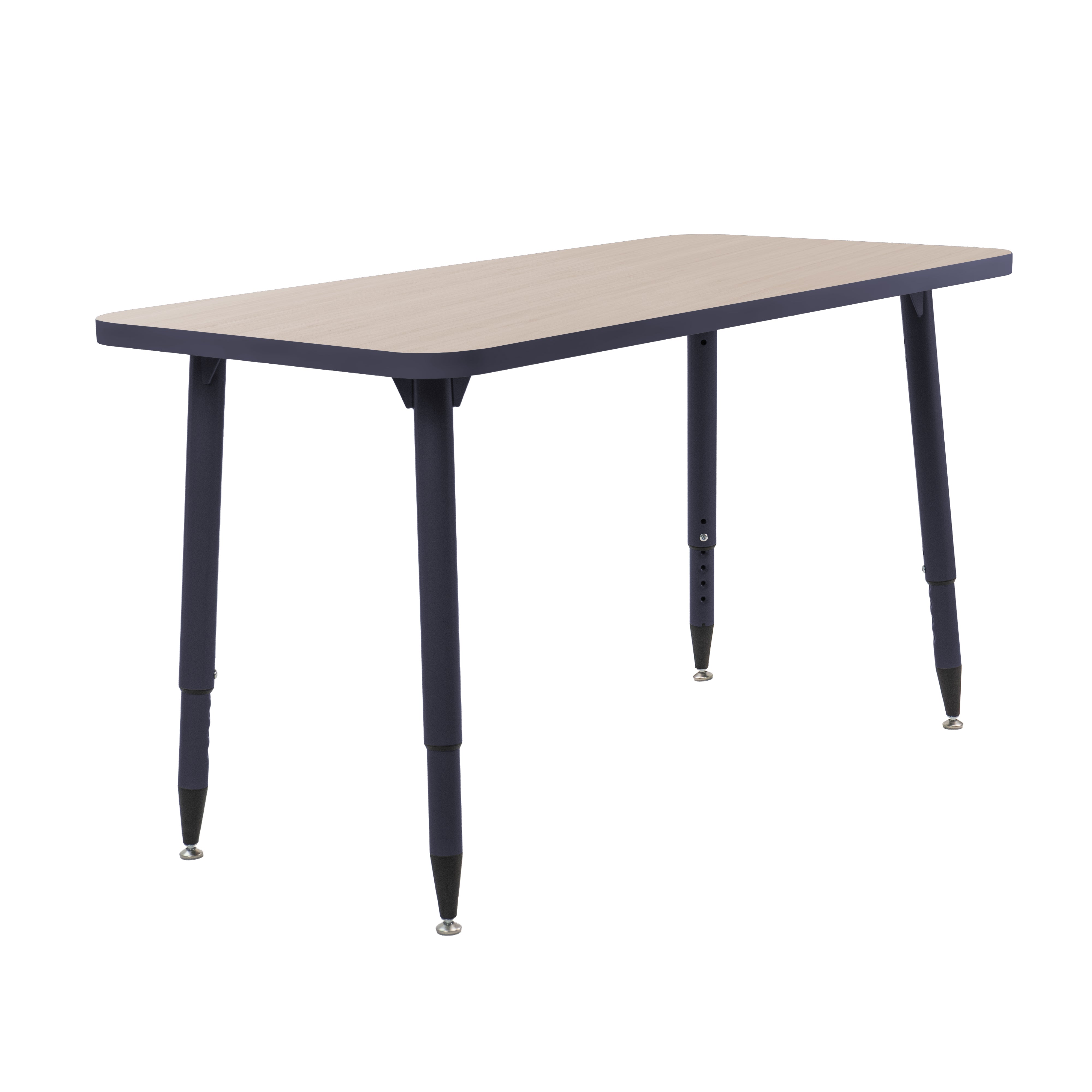 Adapte 24" x 48" Rectangle Thermofused Activity Table with Adjustable Tapered Legs - Asian Sand/Navy