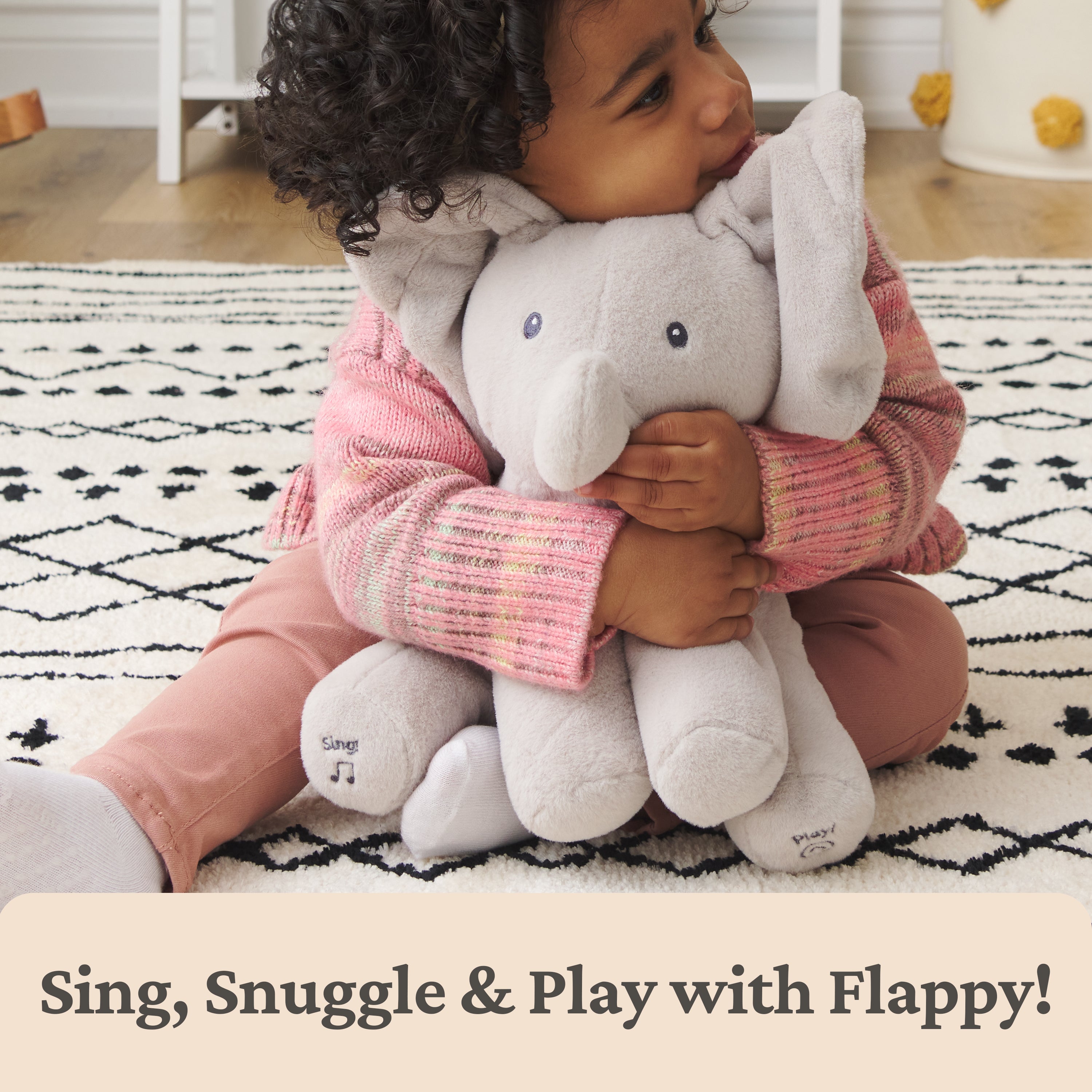 Baby GUND Animated Flappy the Elephant Plush, Singing Stuffed Animal Baby Toy for Ages 0 and Up, Gray, 12"