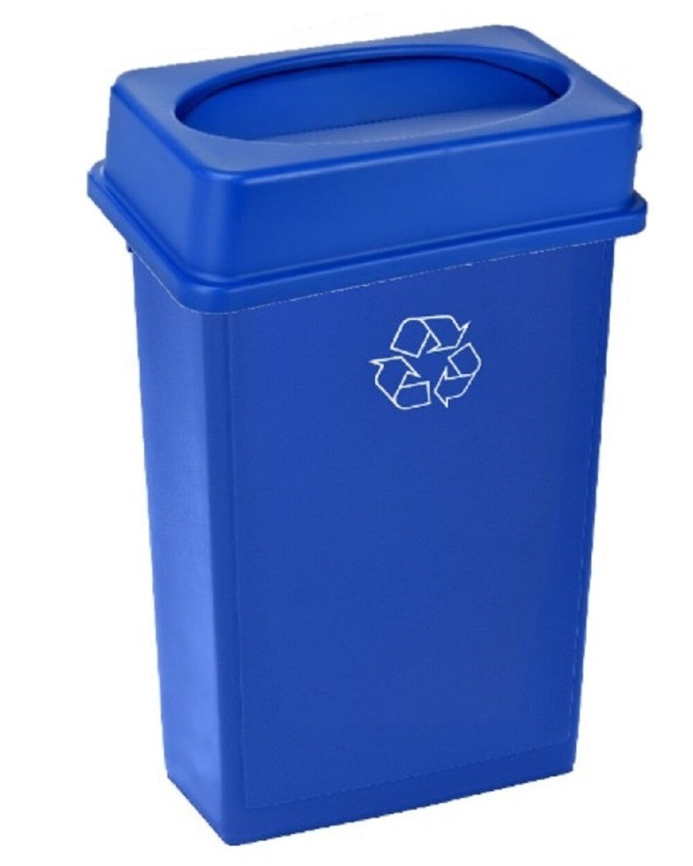 Blue Trash Can Recycle Bin and Drop Slot Lid