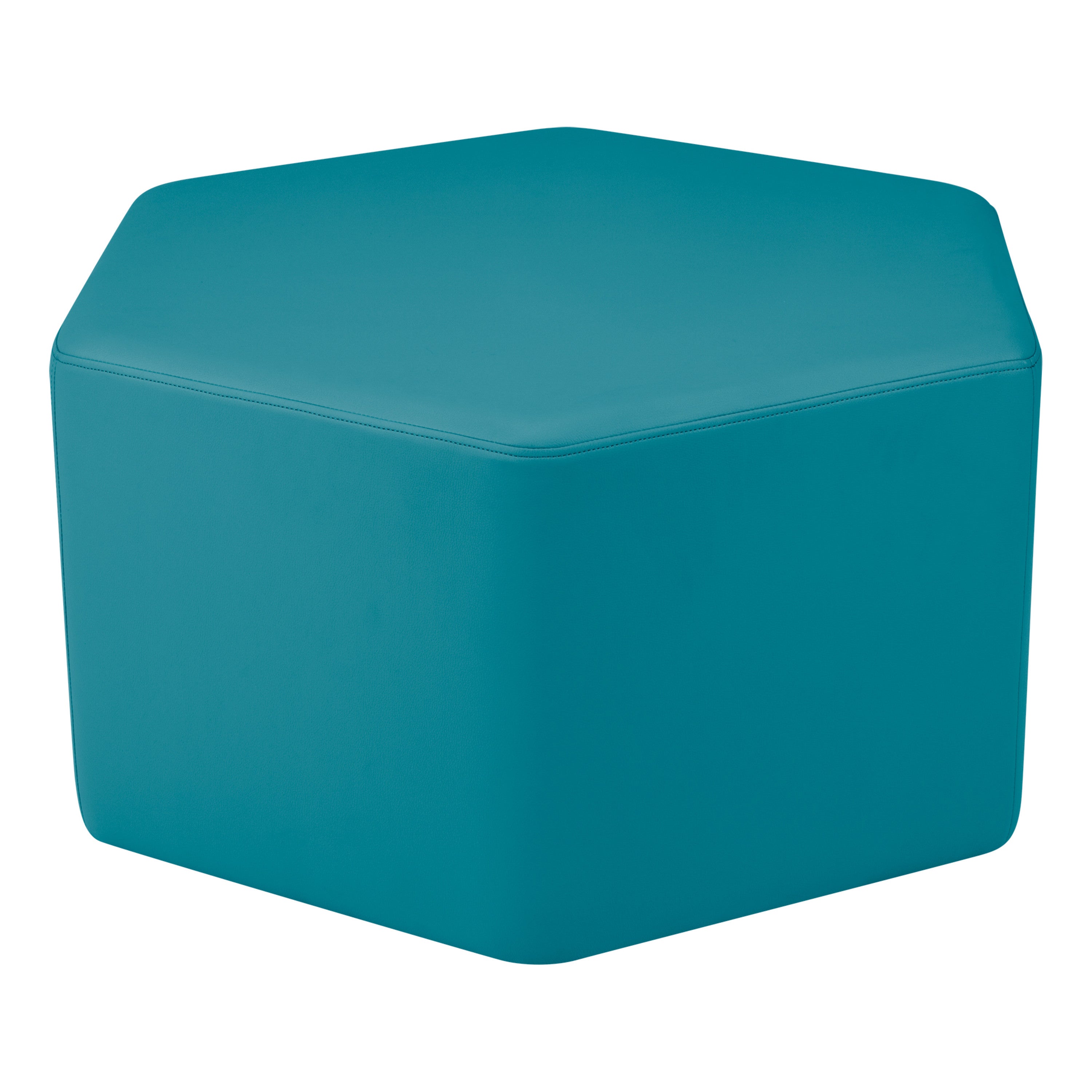 Pro Series Upholstered Hexagon Ottoman 18" Height - Teal