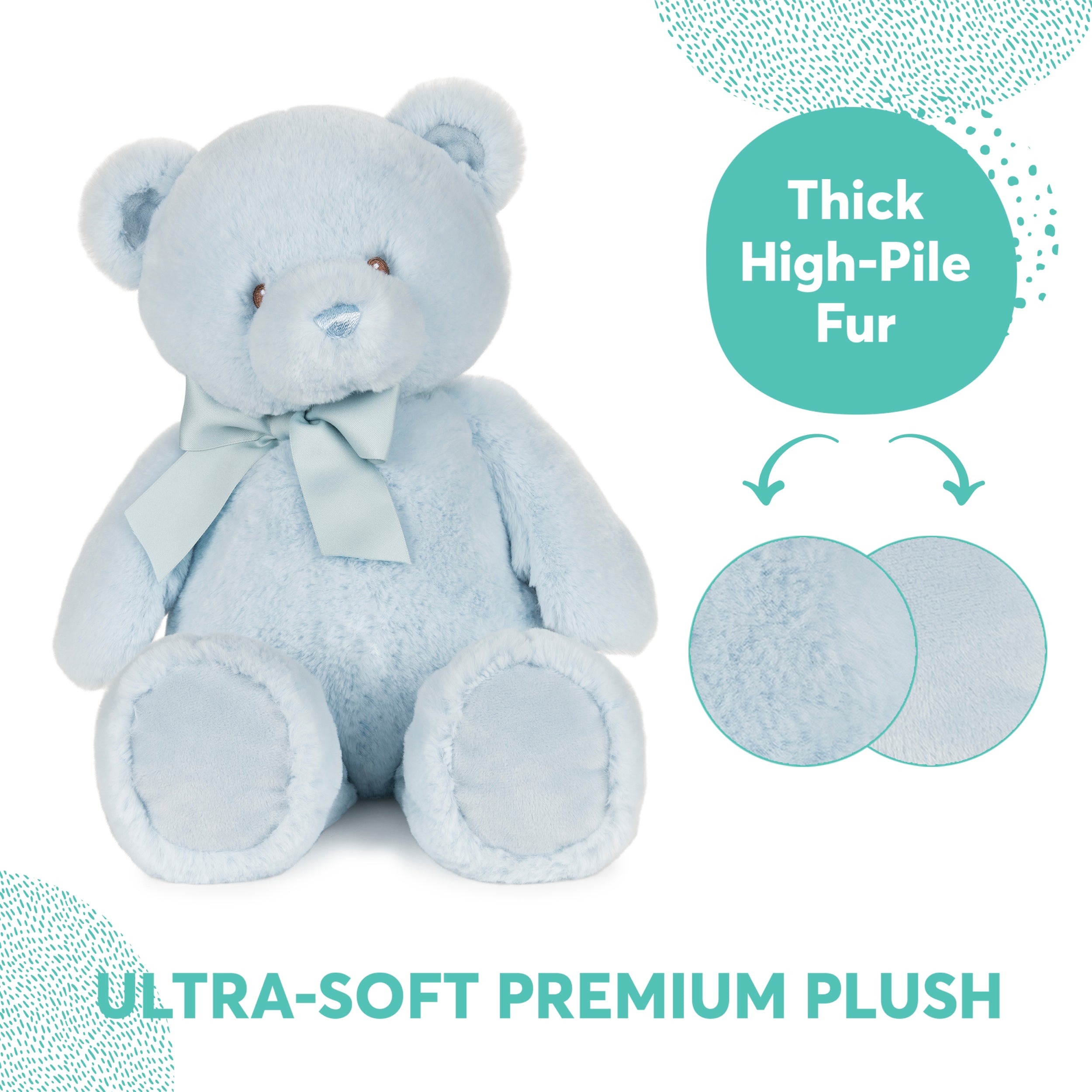 Baby GUND My First Friend Teddy Bear, Blue, Ultra Soft Animal Plush Toy for Babies and Newborns