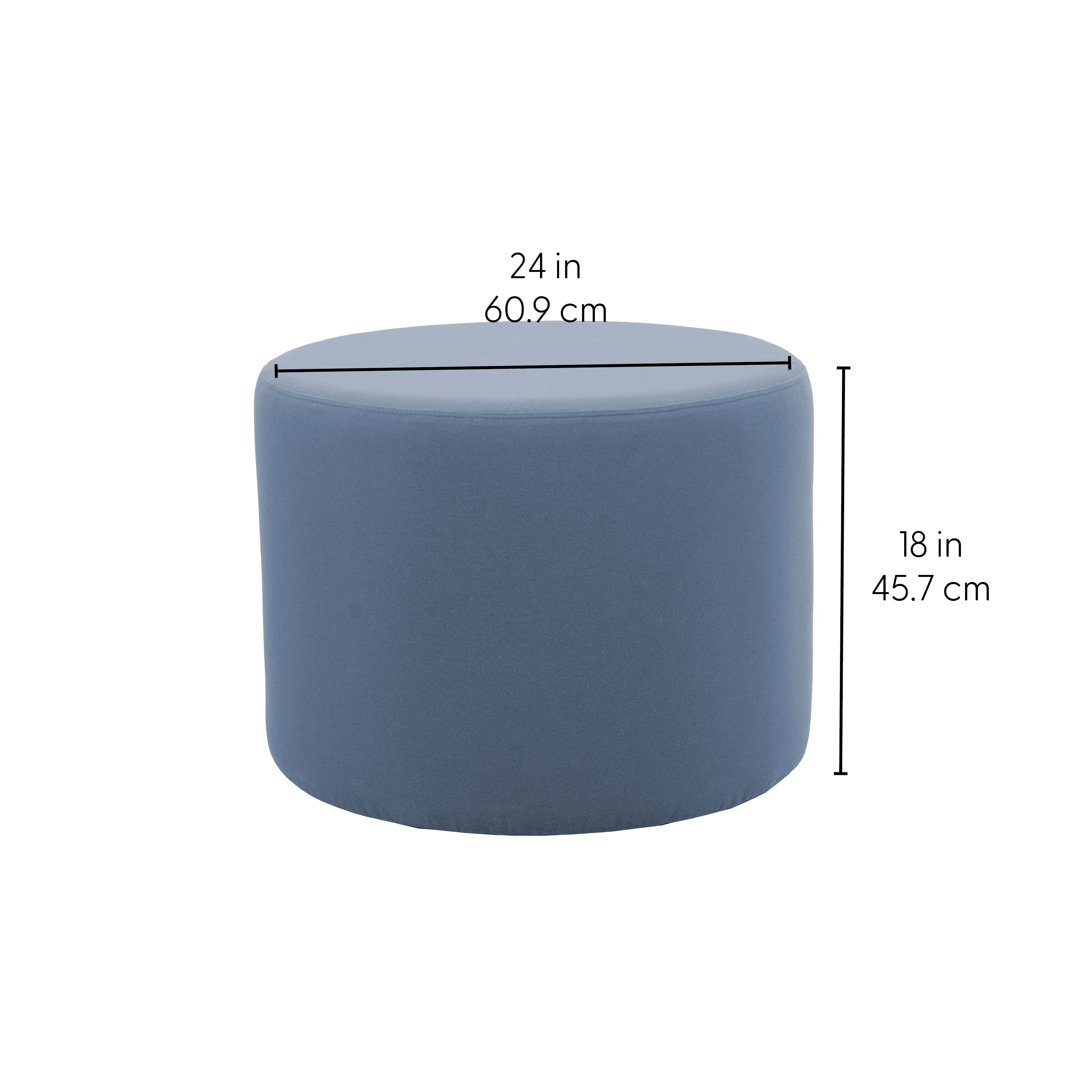 Outdoor 24" Round Ottoman with Sunbrella®, 18" H - Canvas Haze