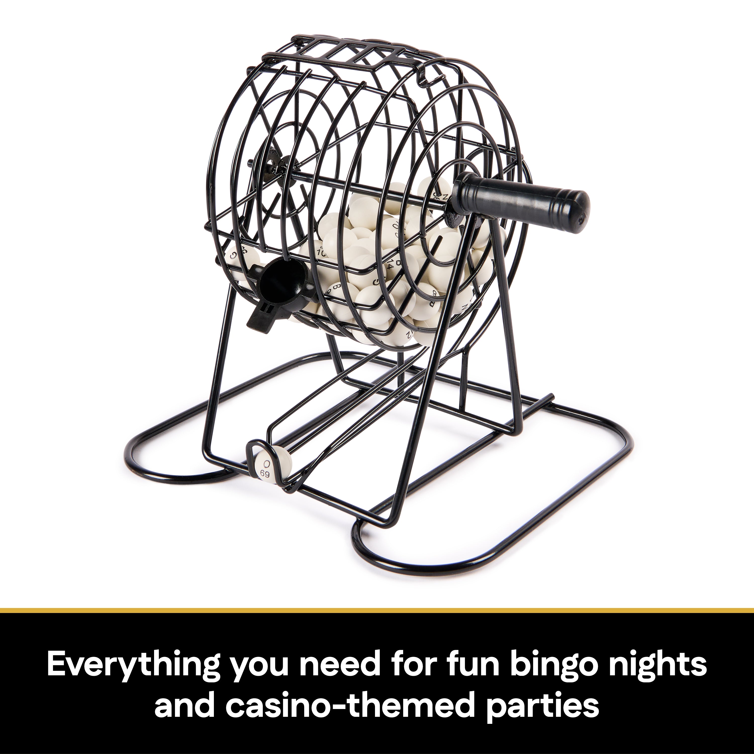 Spin Master Games, Cardinal Classics, Deluxe Metal Bingo Game Cage with Numbered Balls, Bingo Cards, Bingo Daubers Markers, for Ages 8 and up