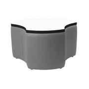 Pro Series Upholstered Cog Dry-Erase Ottoman Table 18" Height - Slate Gray Crosshatch/Whiteboard