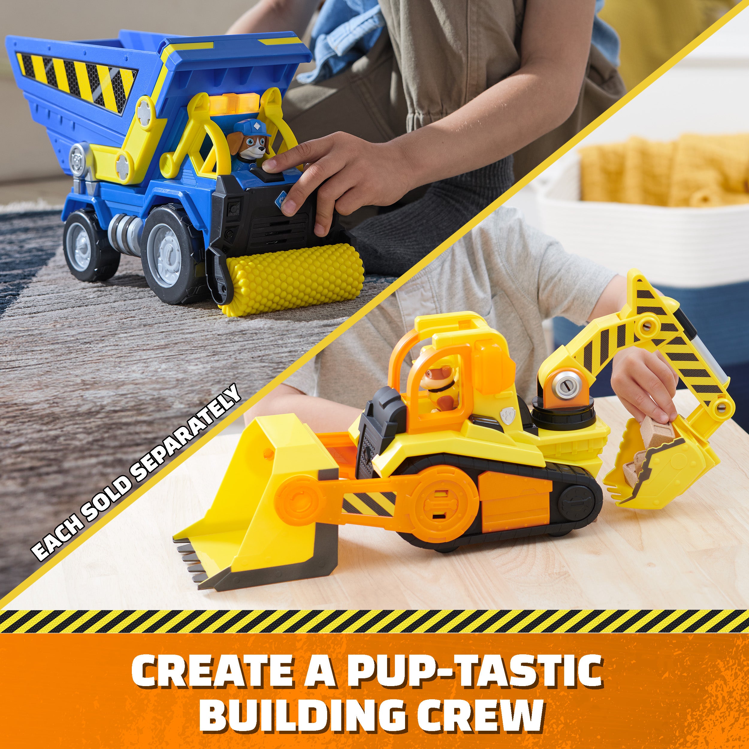 Rubble & Crew, Bark Yard Deluxe Dump Truck Construction Vehicle with Lights, Sounds & Wheeler Action Figure, Kids Toys for Boys & Girls Ages 3 and up