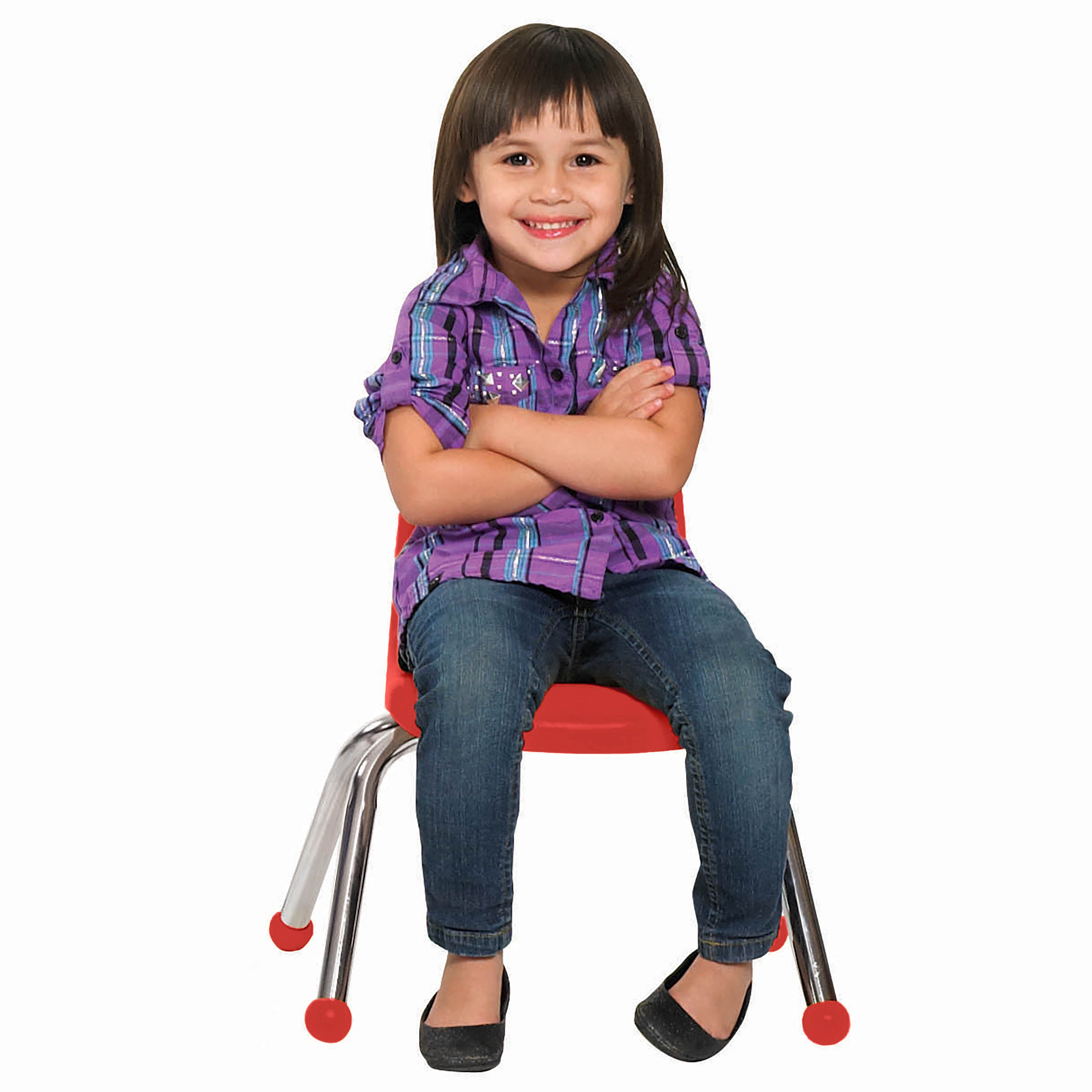 10" Stack Chair with Ball Glides - Red