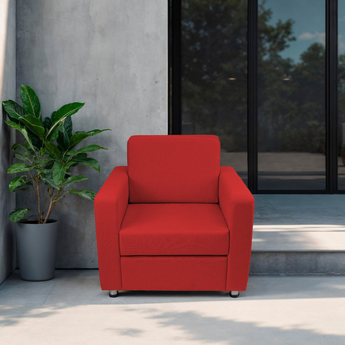 Outdoor Chair with Sunbrella - Canvas Jockey Red